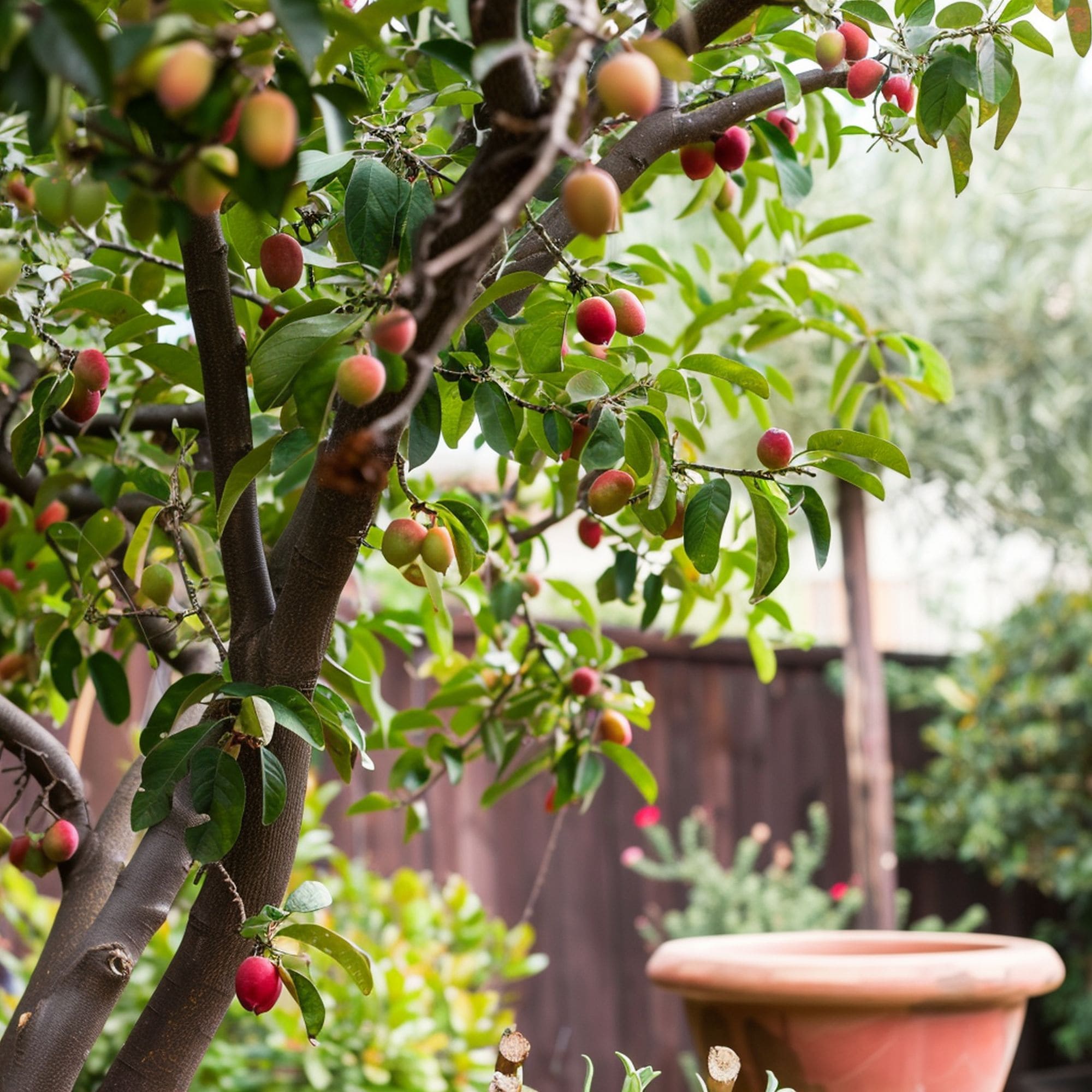 Jujube Tree in a Backyard