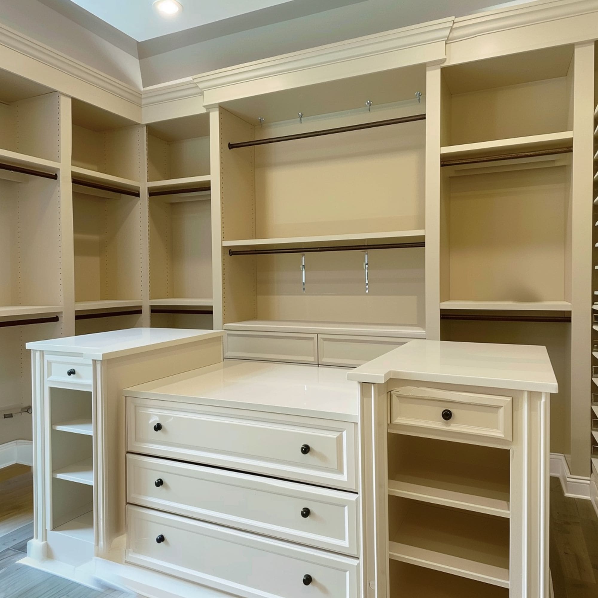 Closet Island With Separate Storage Zones