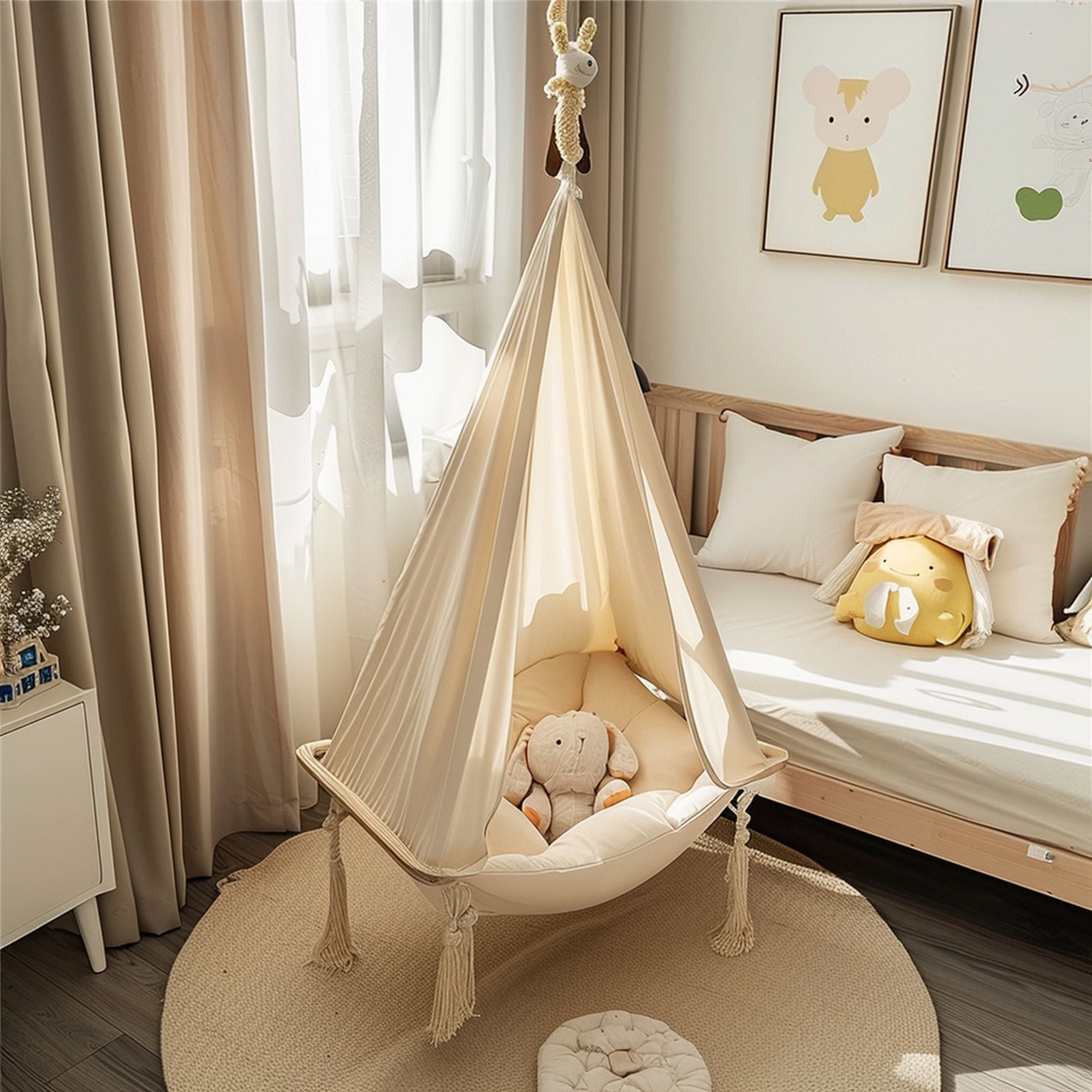 Indoor Hammock and Tent in Kids Room