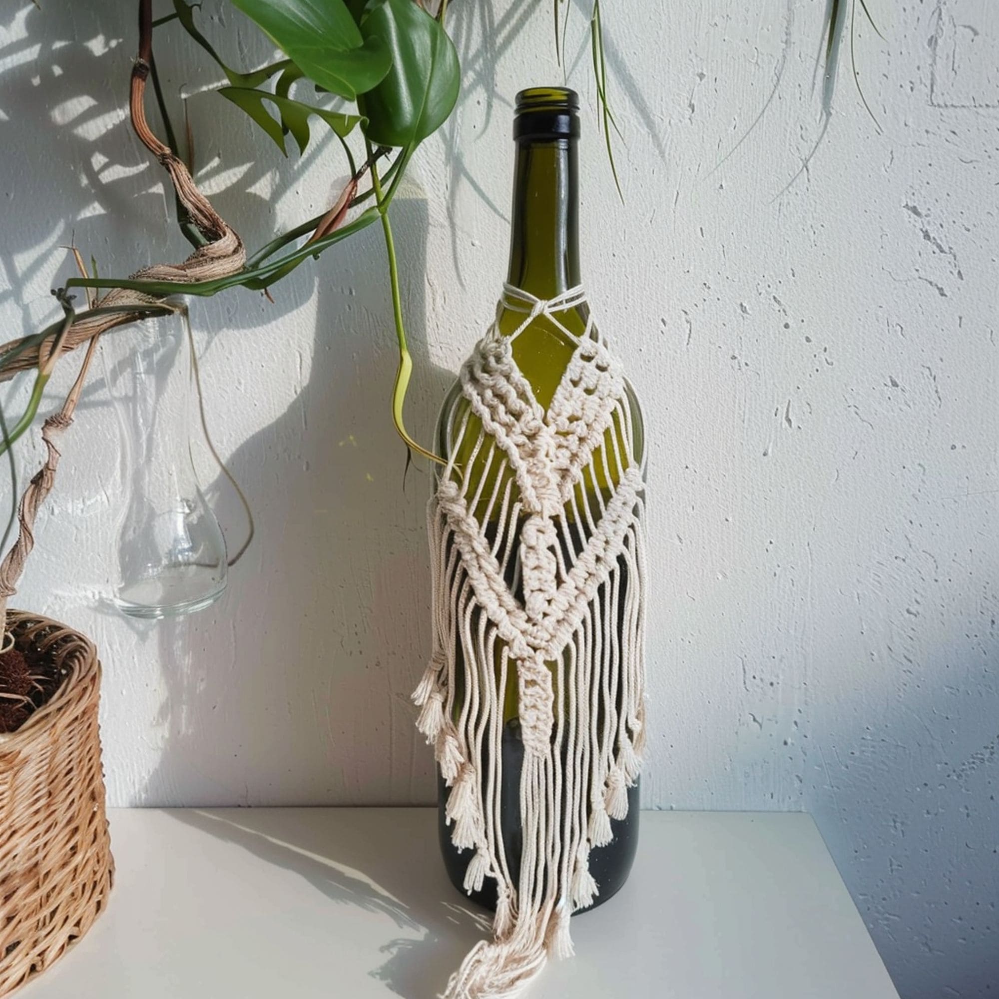 Macrame DIY Wine Bottle Decoration