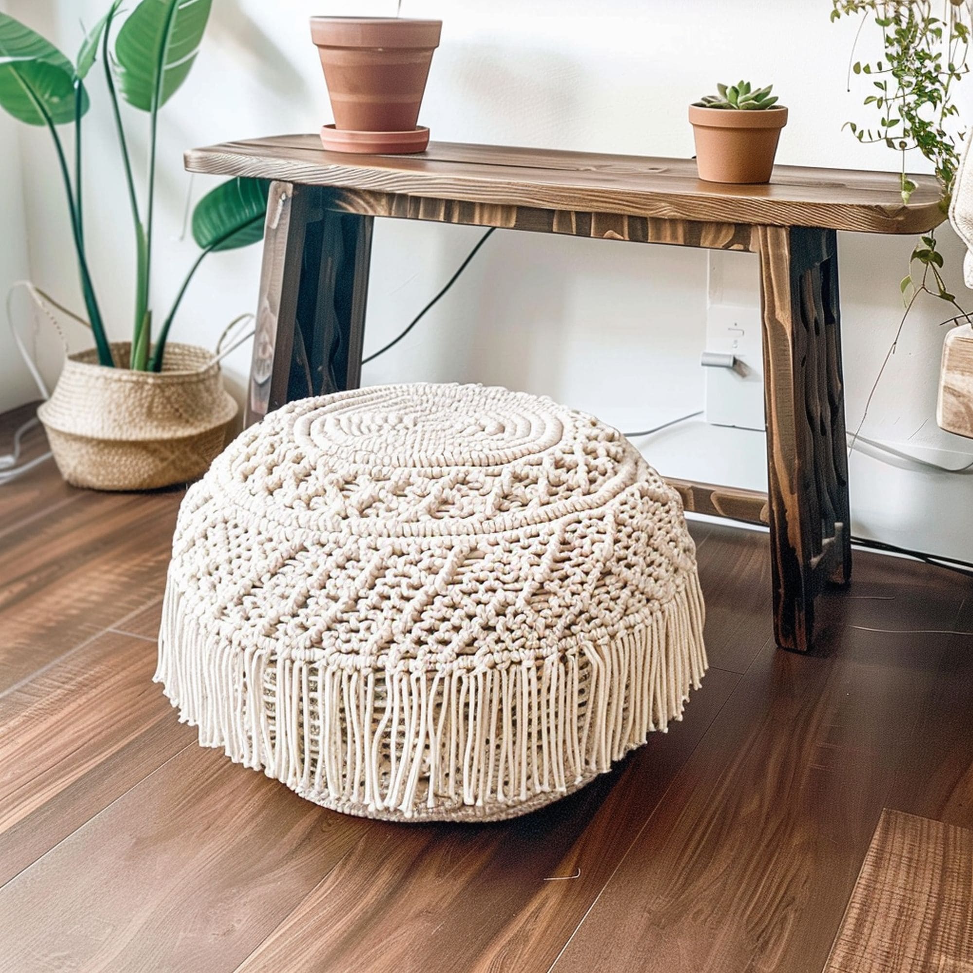 Macrame Pouf