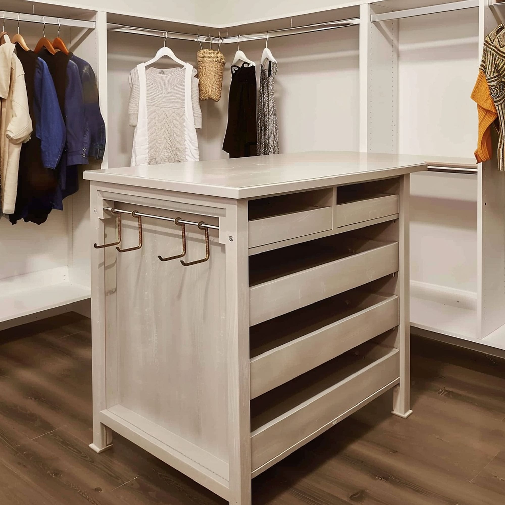 Closet Island With Hooks