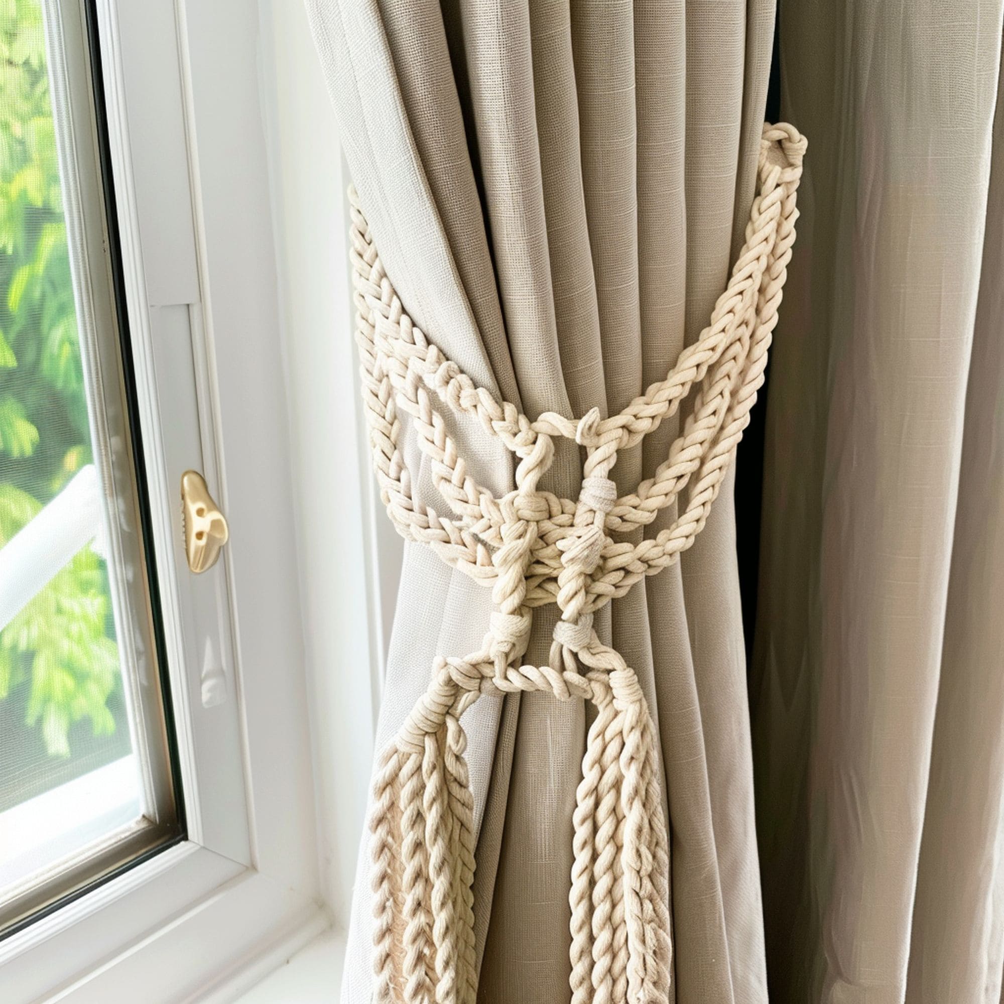 Macrame Curtain Tie Back