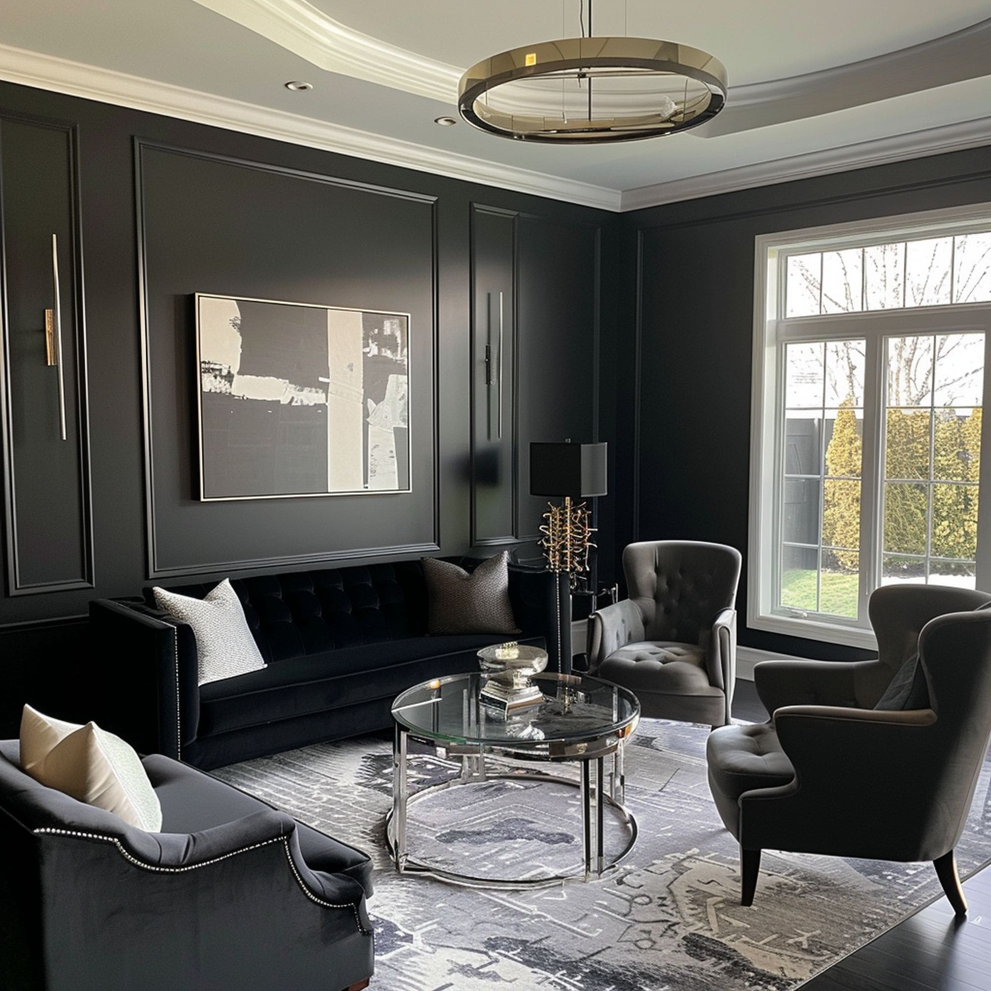 Black and Gray Living Room
