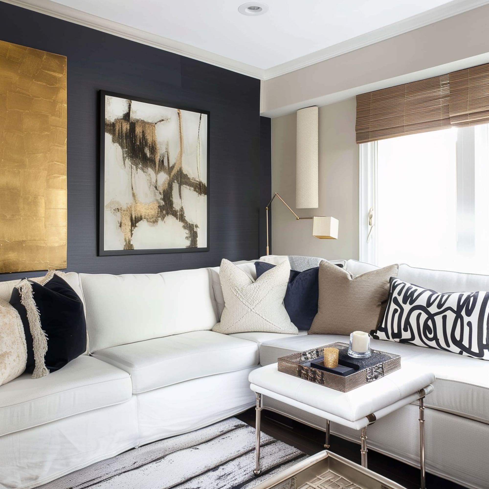 Furniture Placed Against the Wall in Living Room