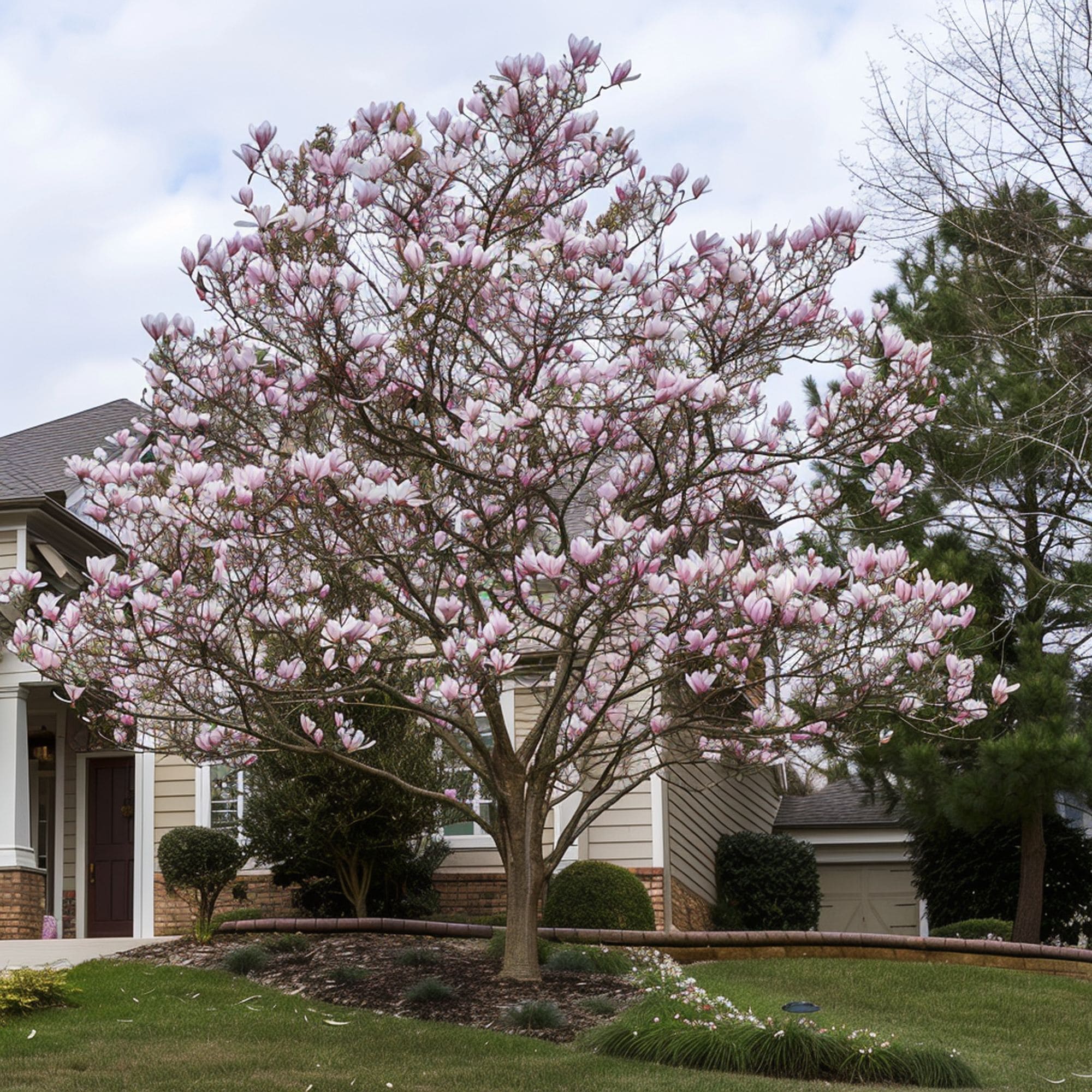 Magnolia Tree in a Front Yard