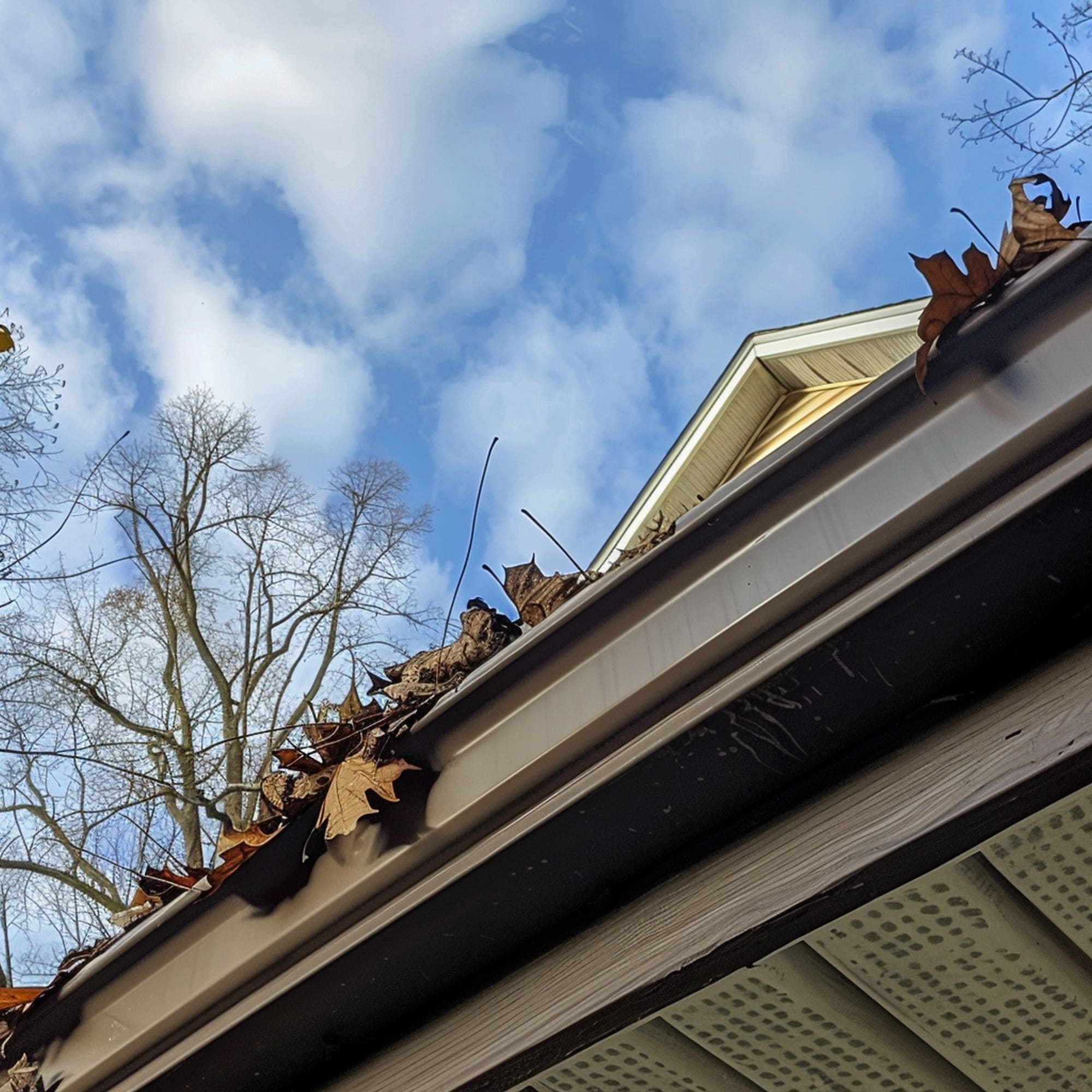 Rain Gutter Packet With Dead Leaves