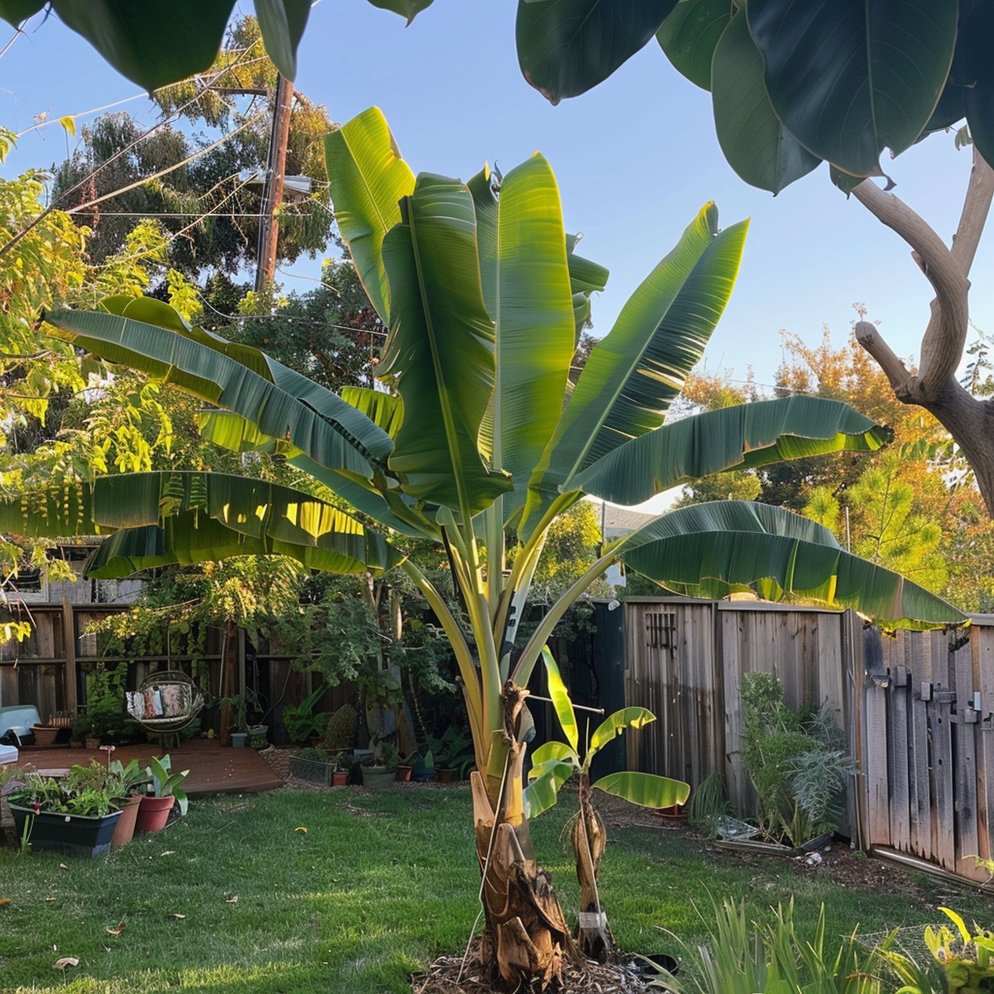 Banana Tree in a Backyard