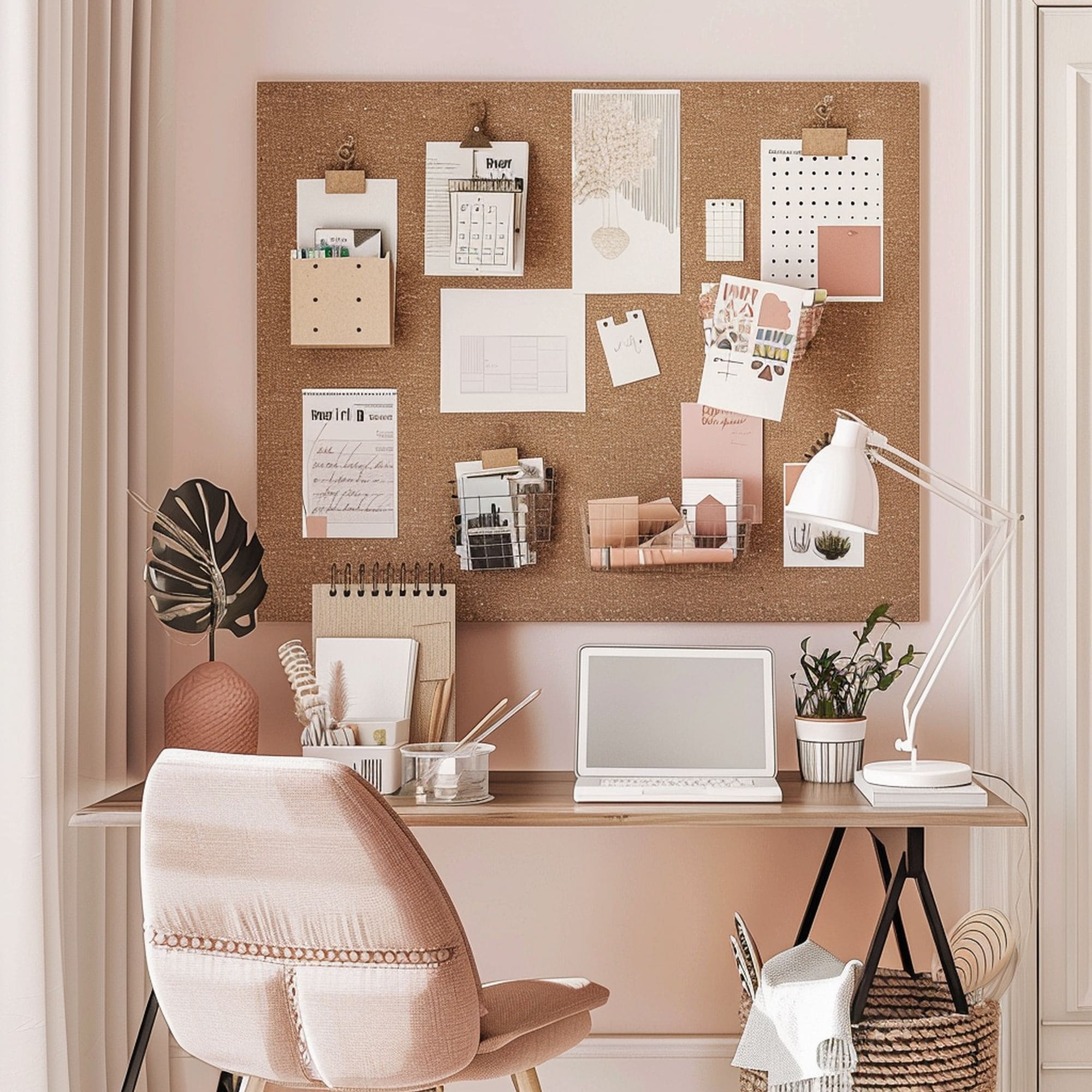 Cork Bulleting Board in Home Office