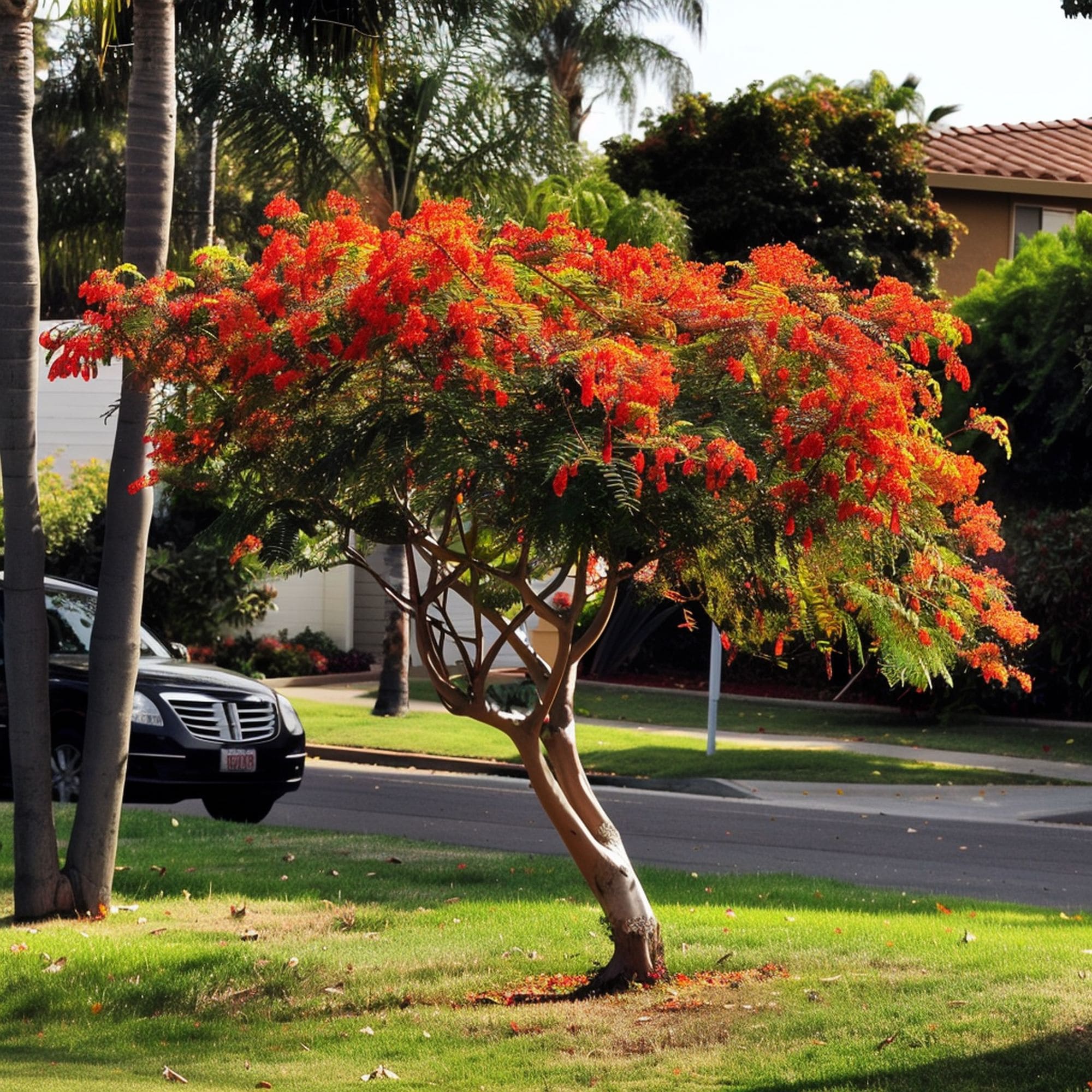 Silk Tree in a Front Yard