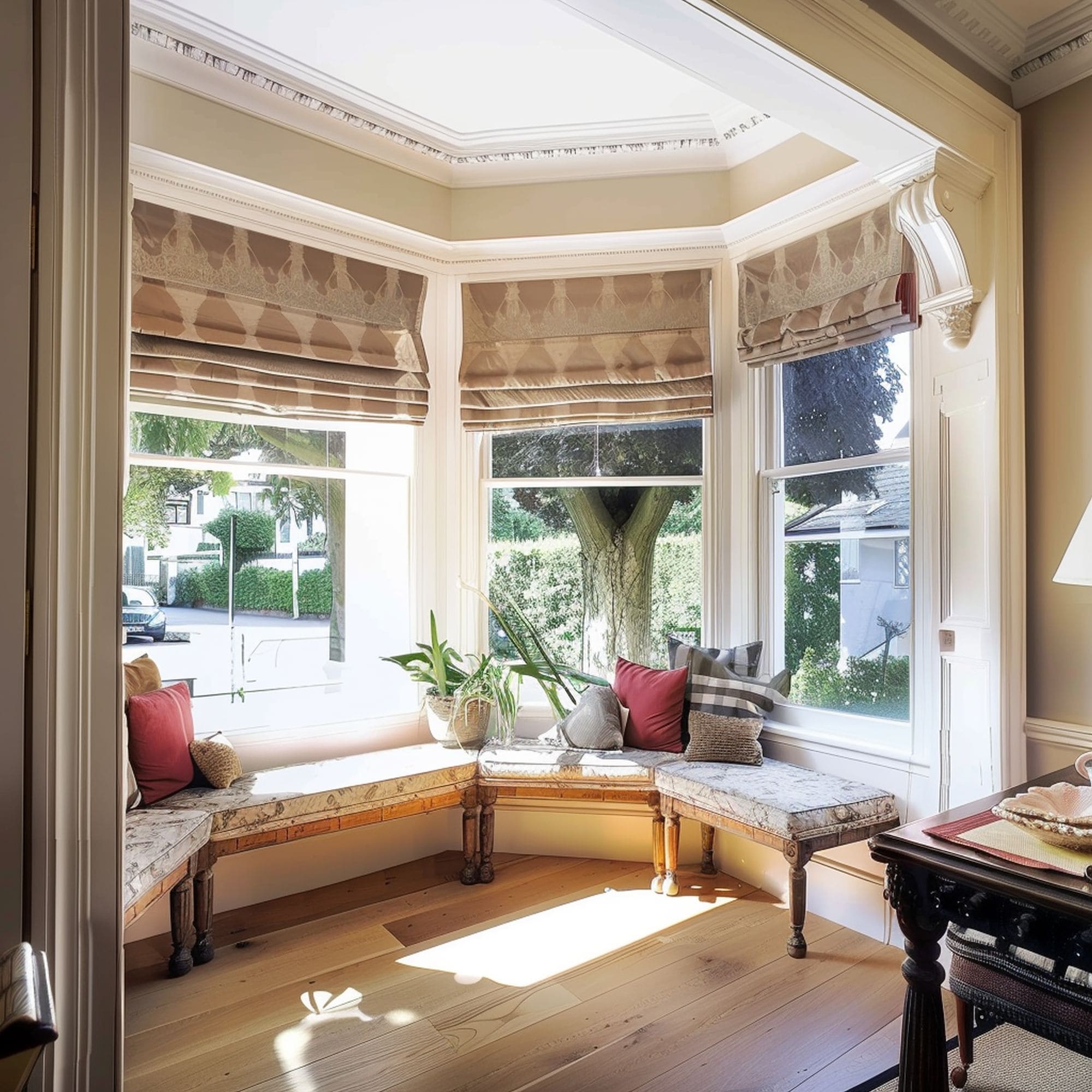 Bay Windows With Roman Blinds