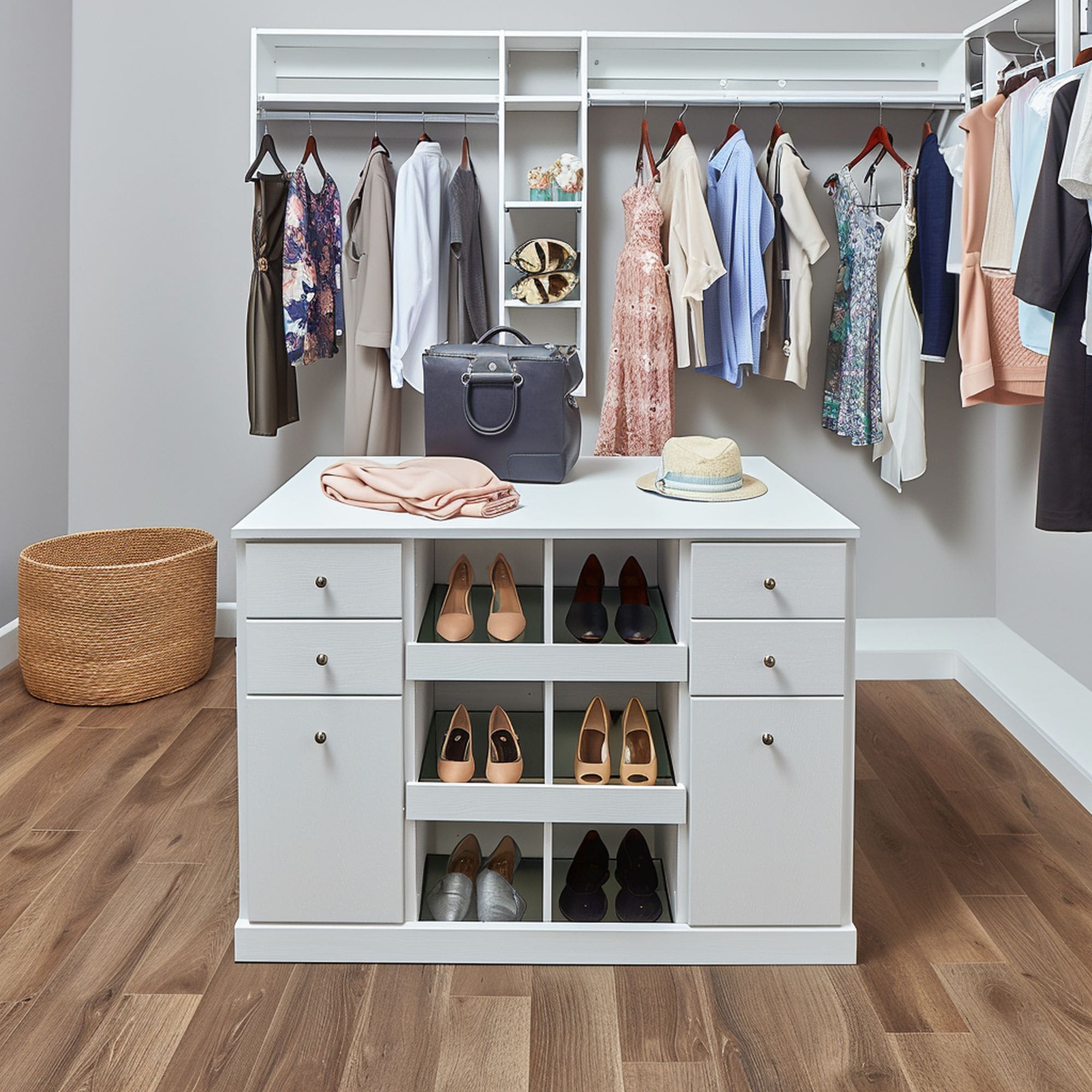 Closet Island With Shoe Storage