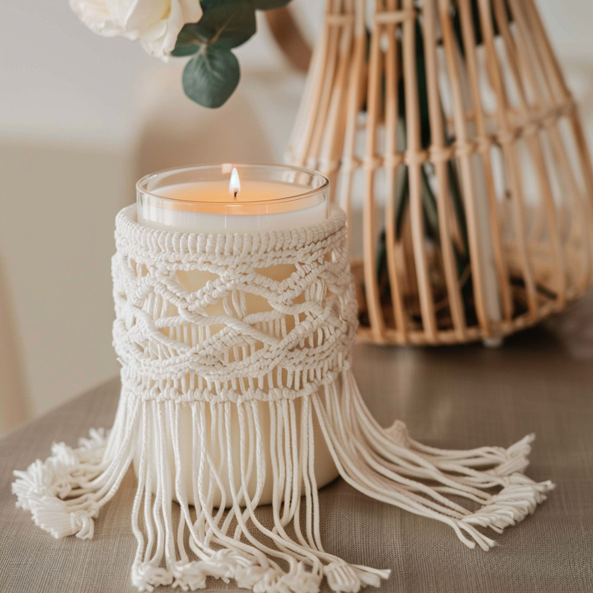 Macrame Candle Decoration