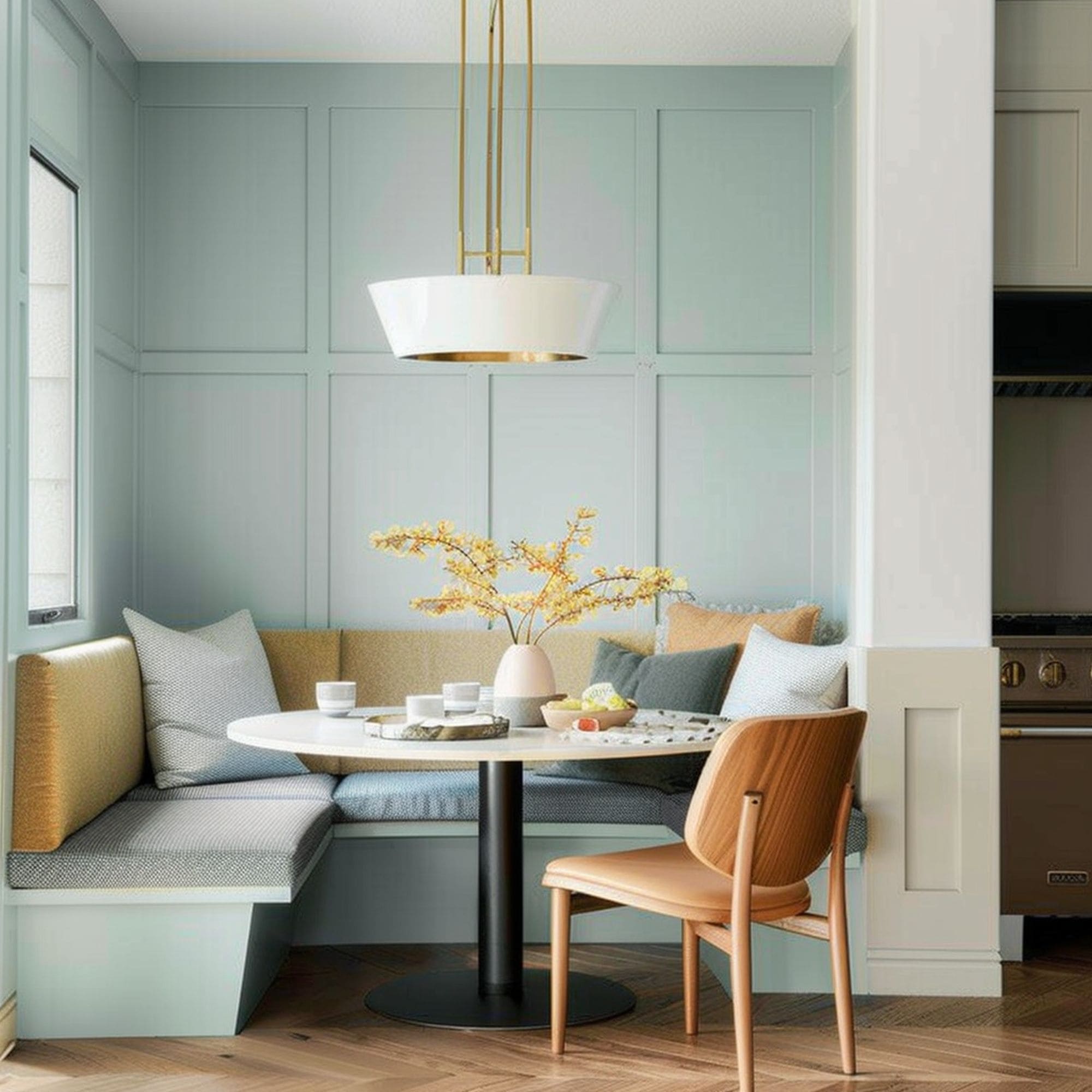 Pale Blue Board and Batten Wall