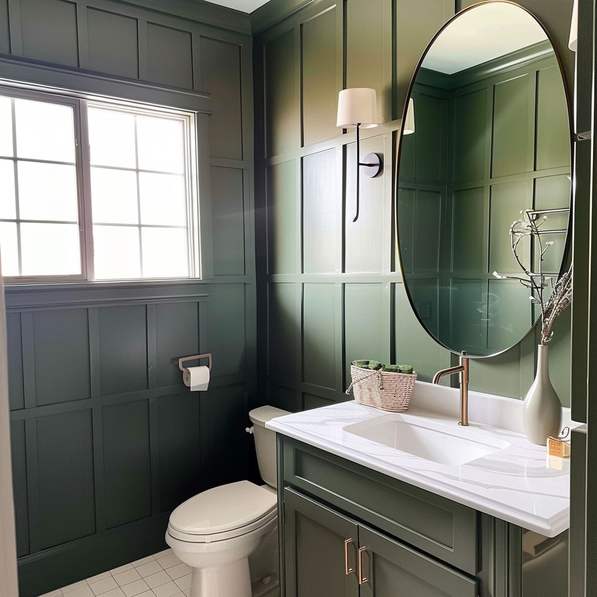 Dark Green Board and Batten Wall