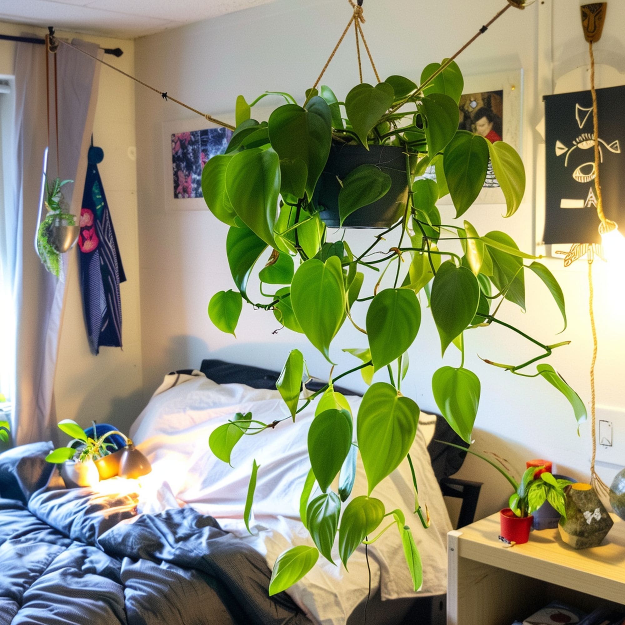 Heartleaf Philodendron Plant in a Dorm Room