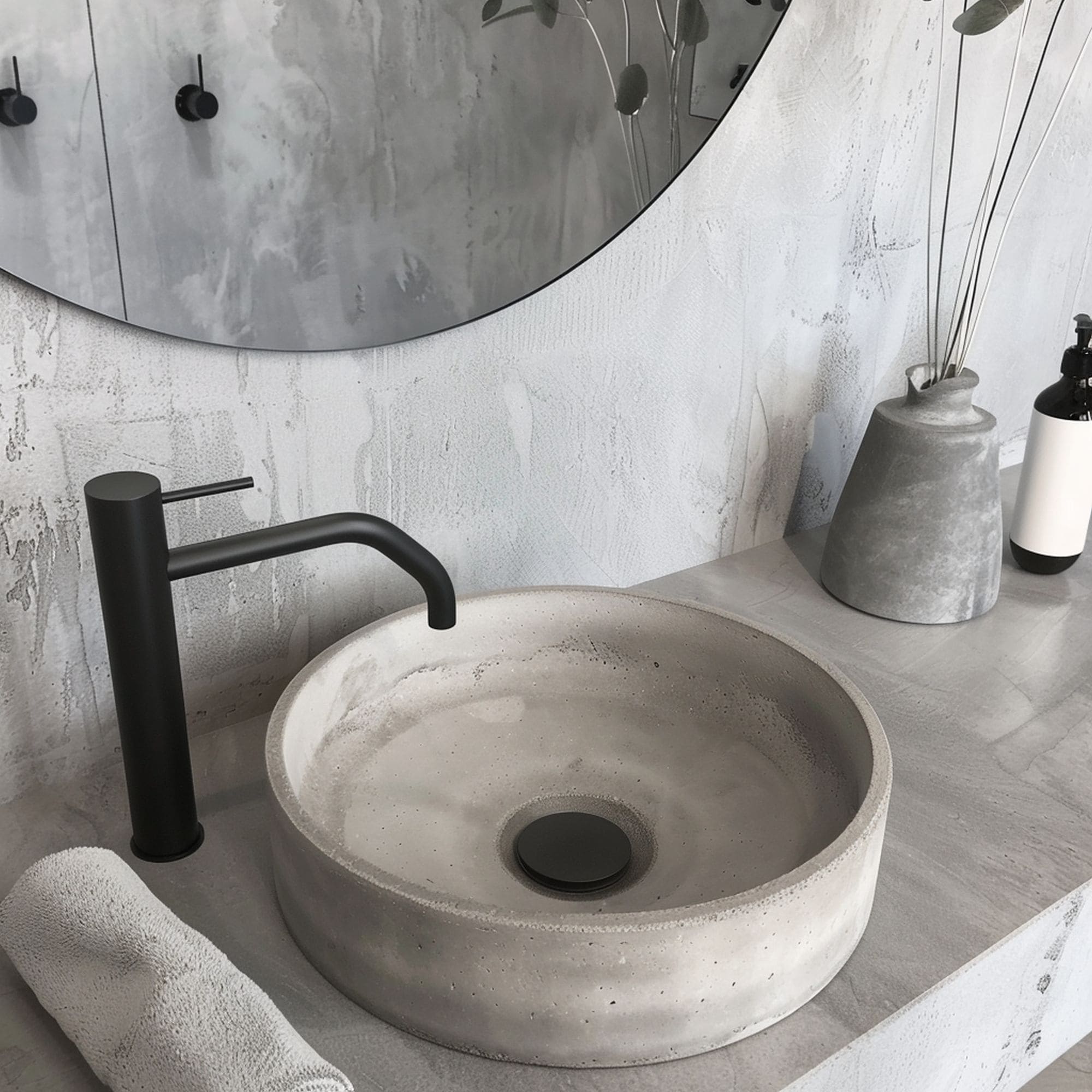 Small Round Concrete Sink