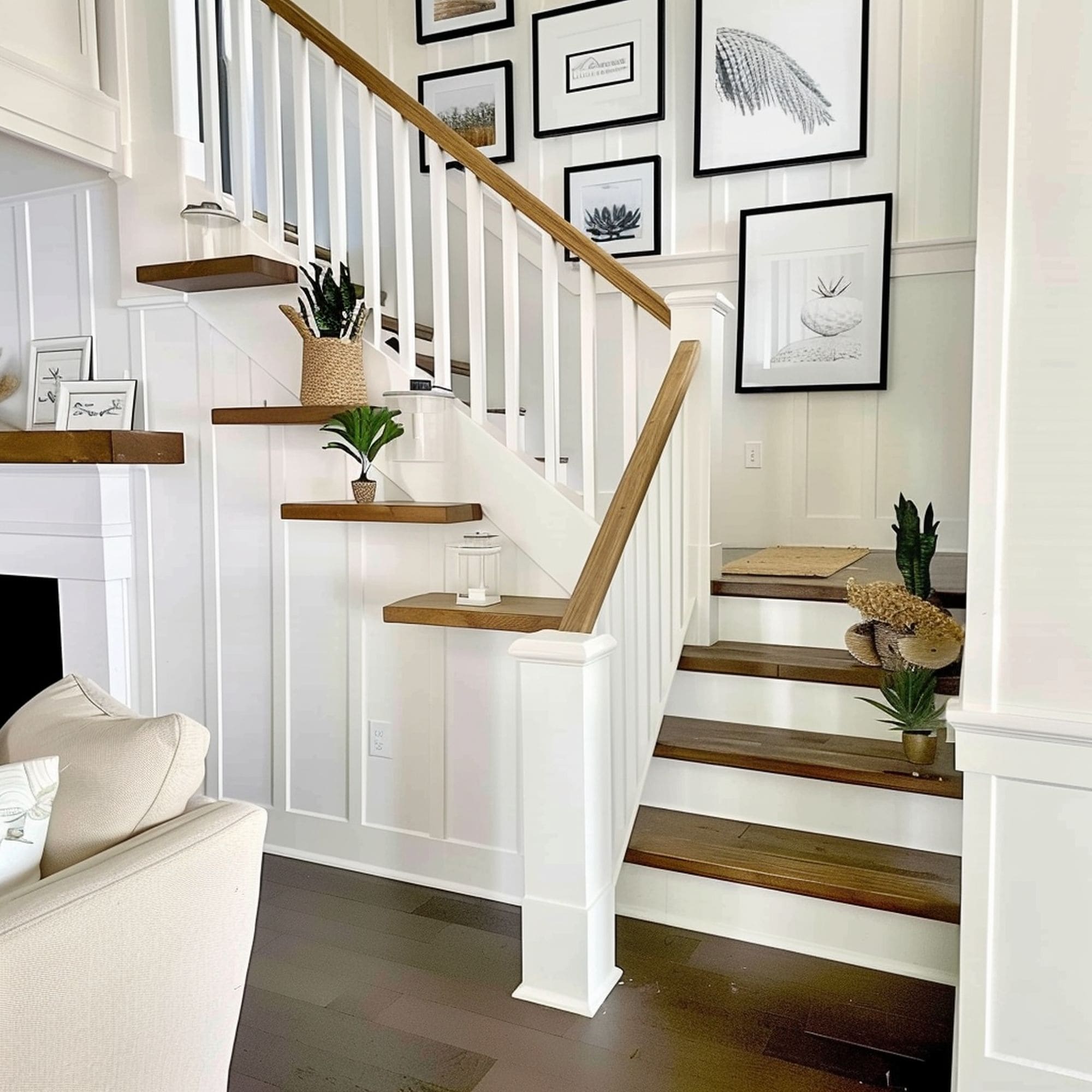 Staircase Board and Batten Wall