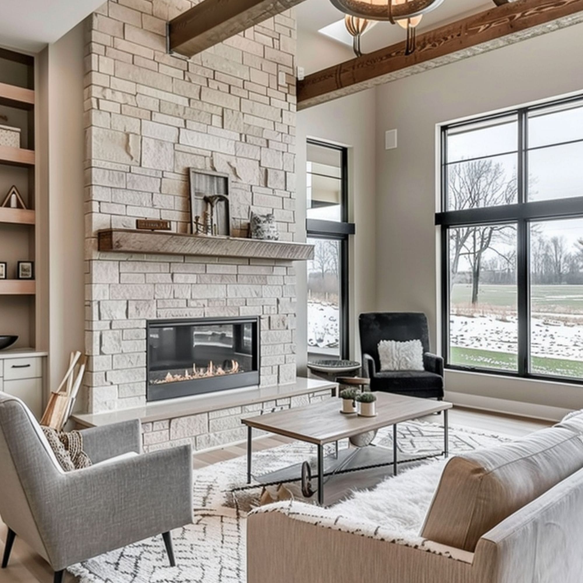 Cozy Living Room With Fireplace