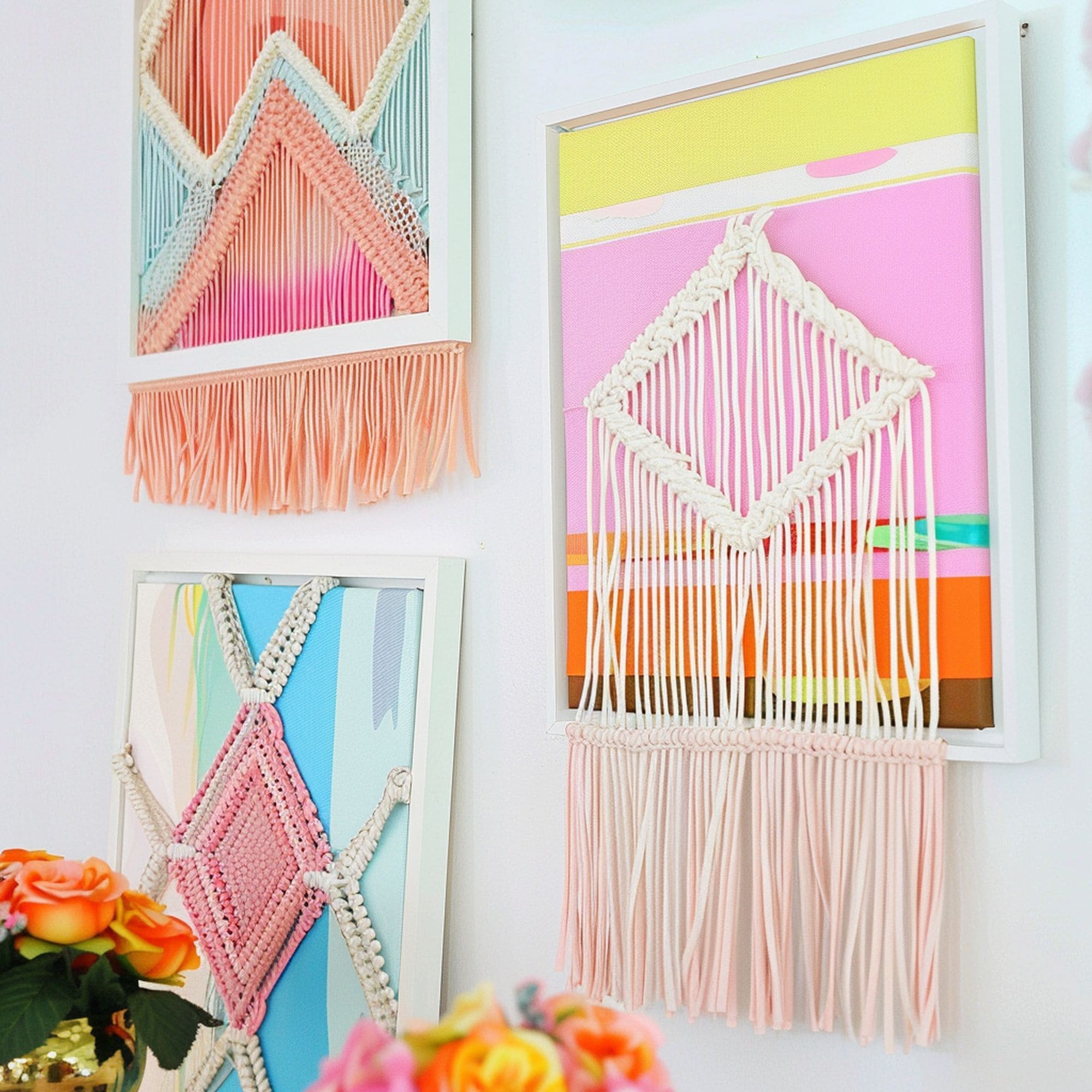 Macrame Colorful Pastel Artwork Wall Decorations