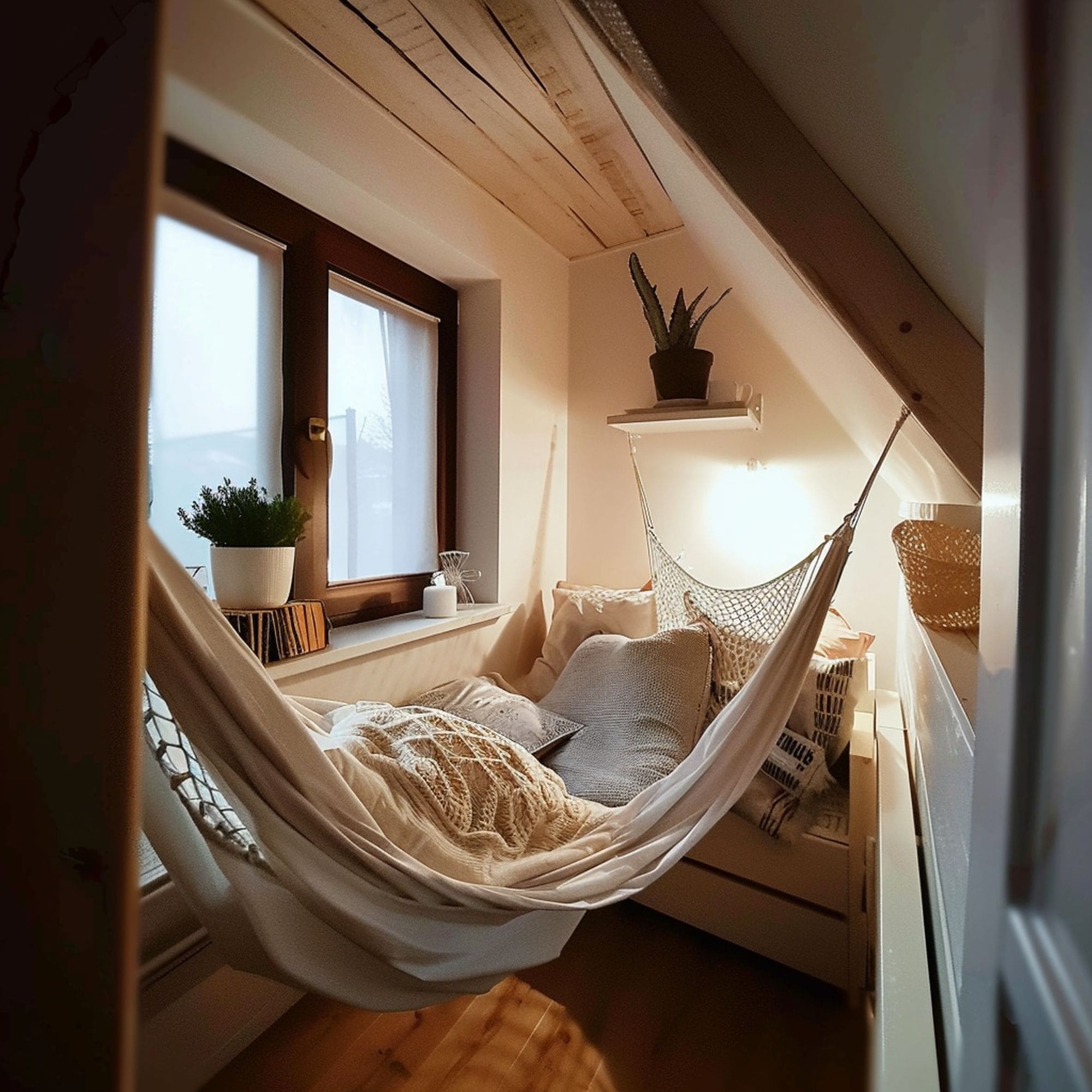 Indoor Hammock in Compact Room