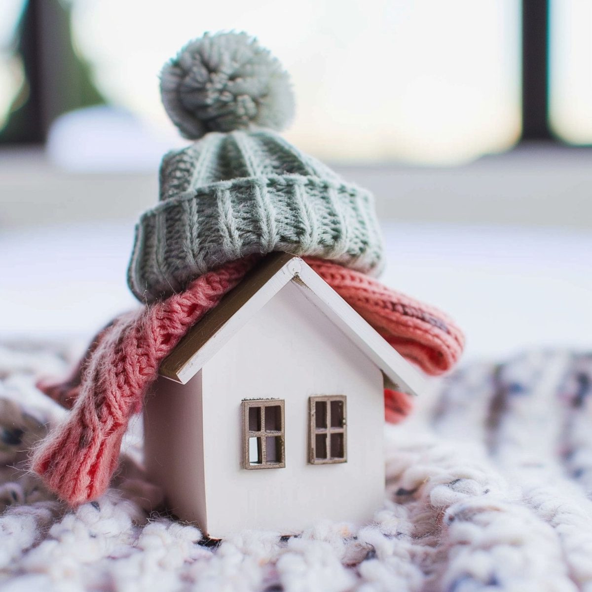 House Figurine Dressed in Winter Clothing