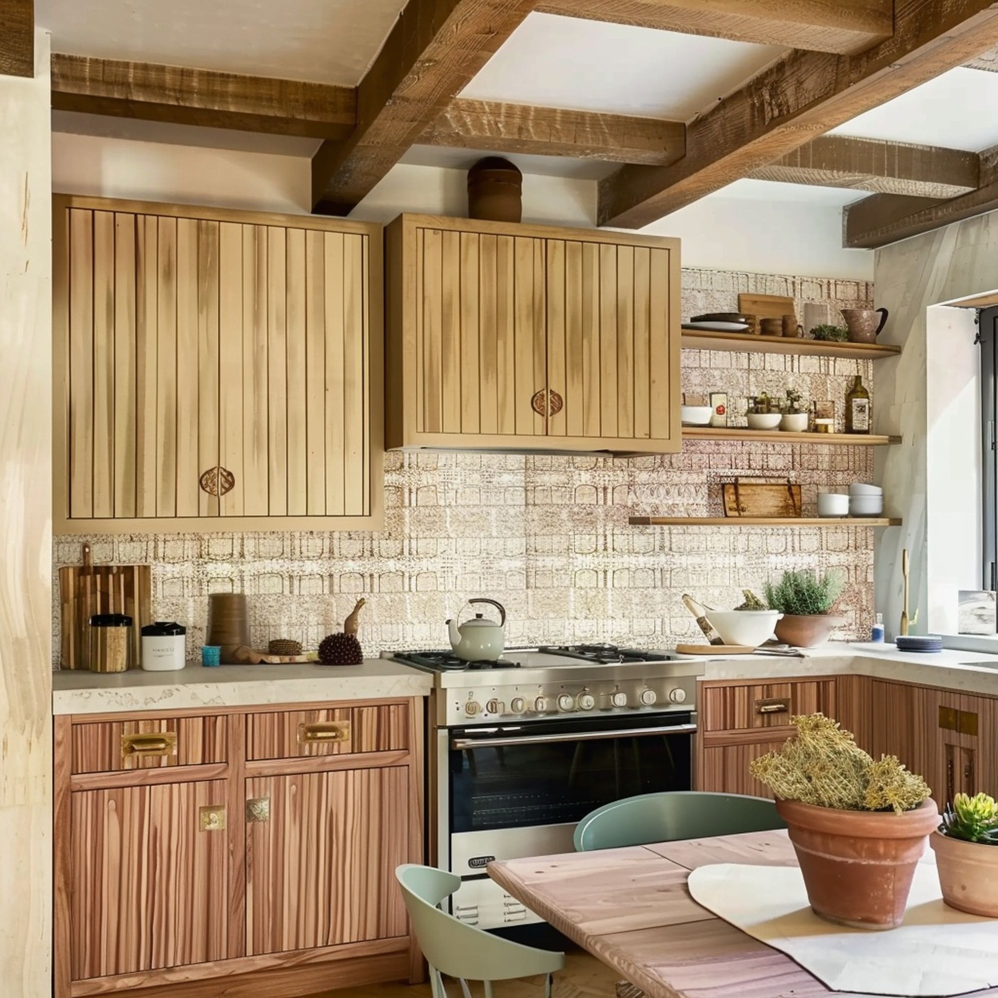 Rustic Pastel Neutral Kitchen