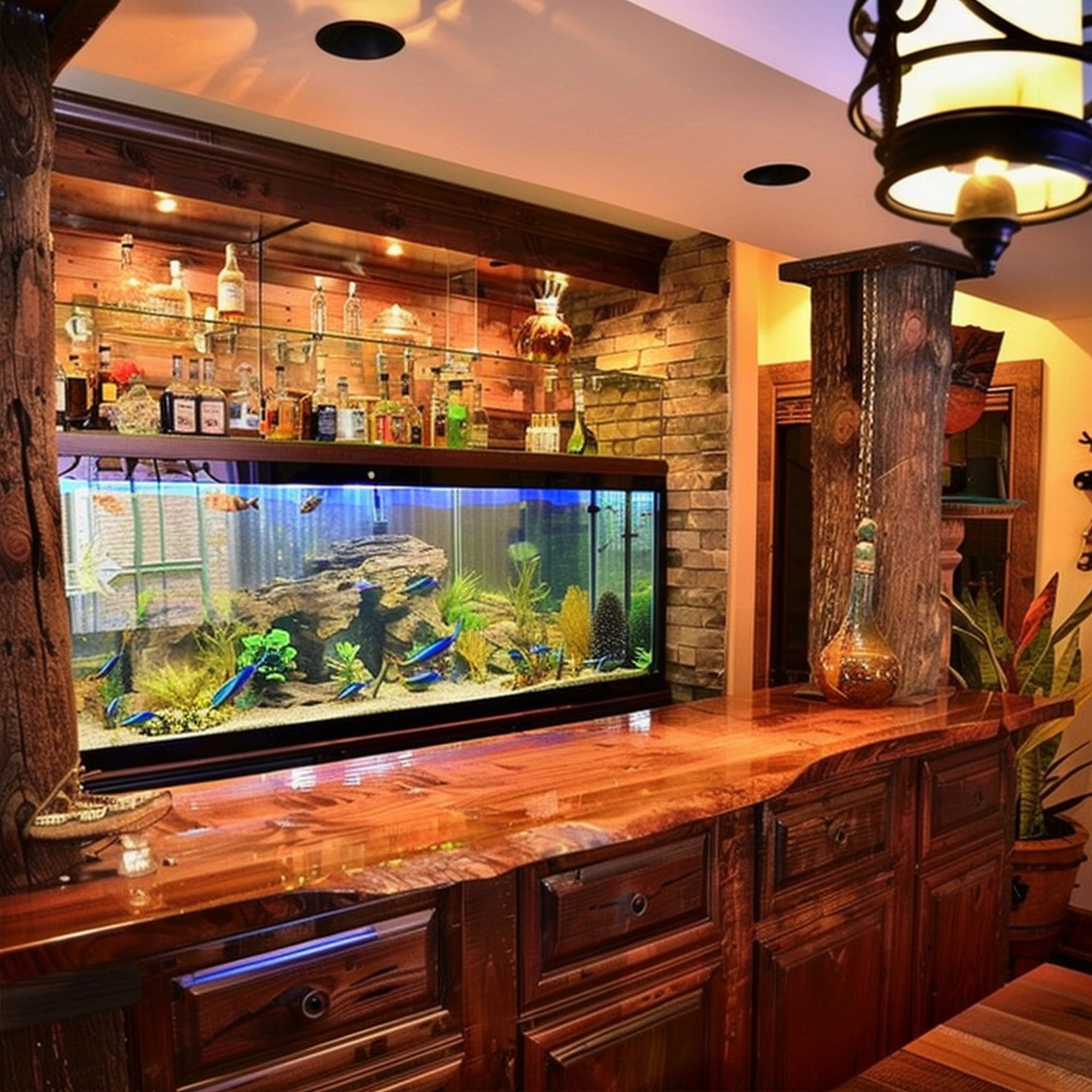 Unique Wet Bar With Aquarium