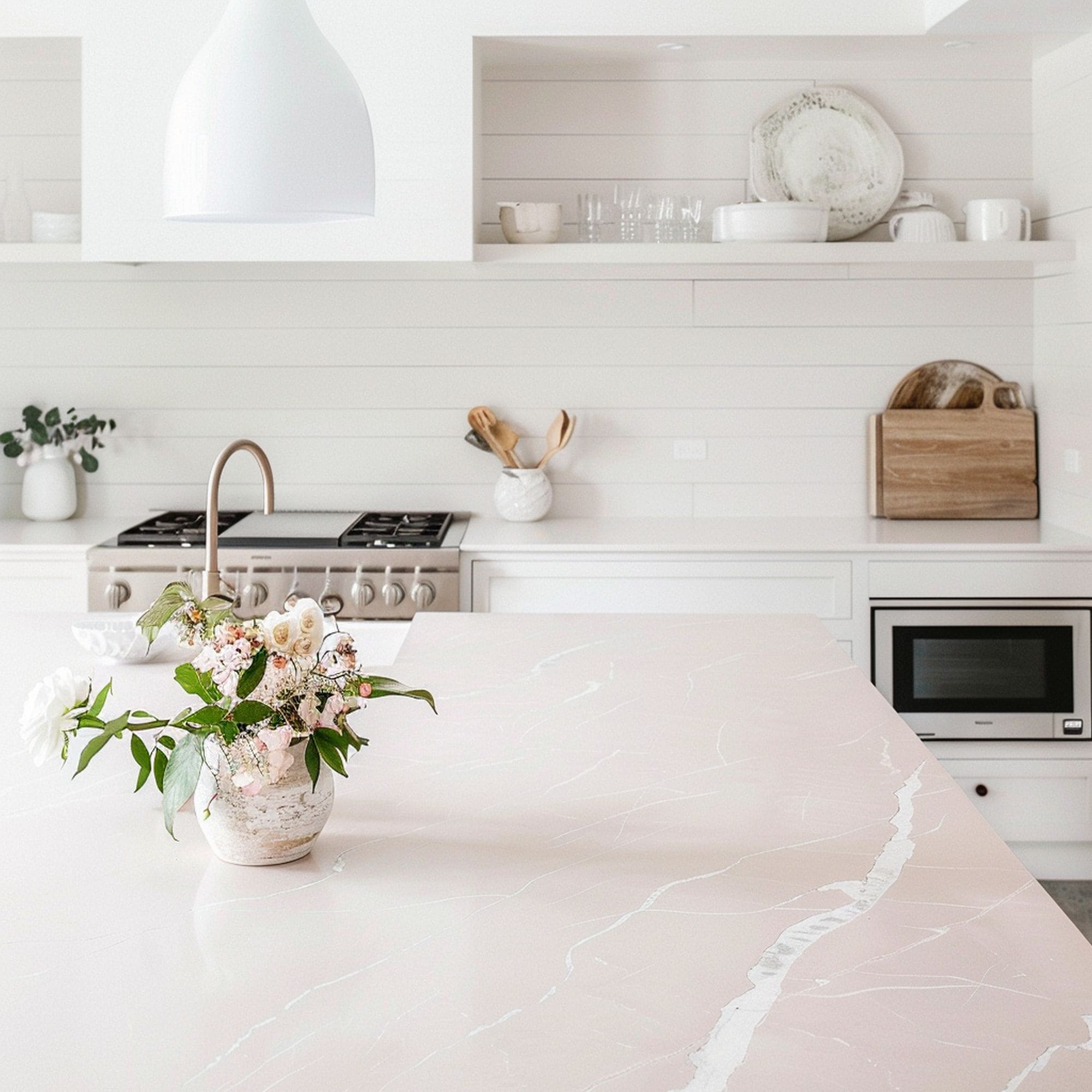 Pale Pink Quartz Countertop