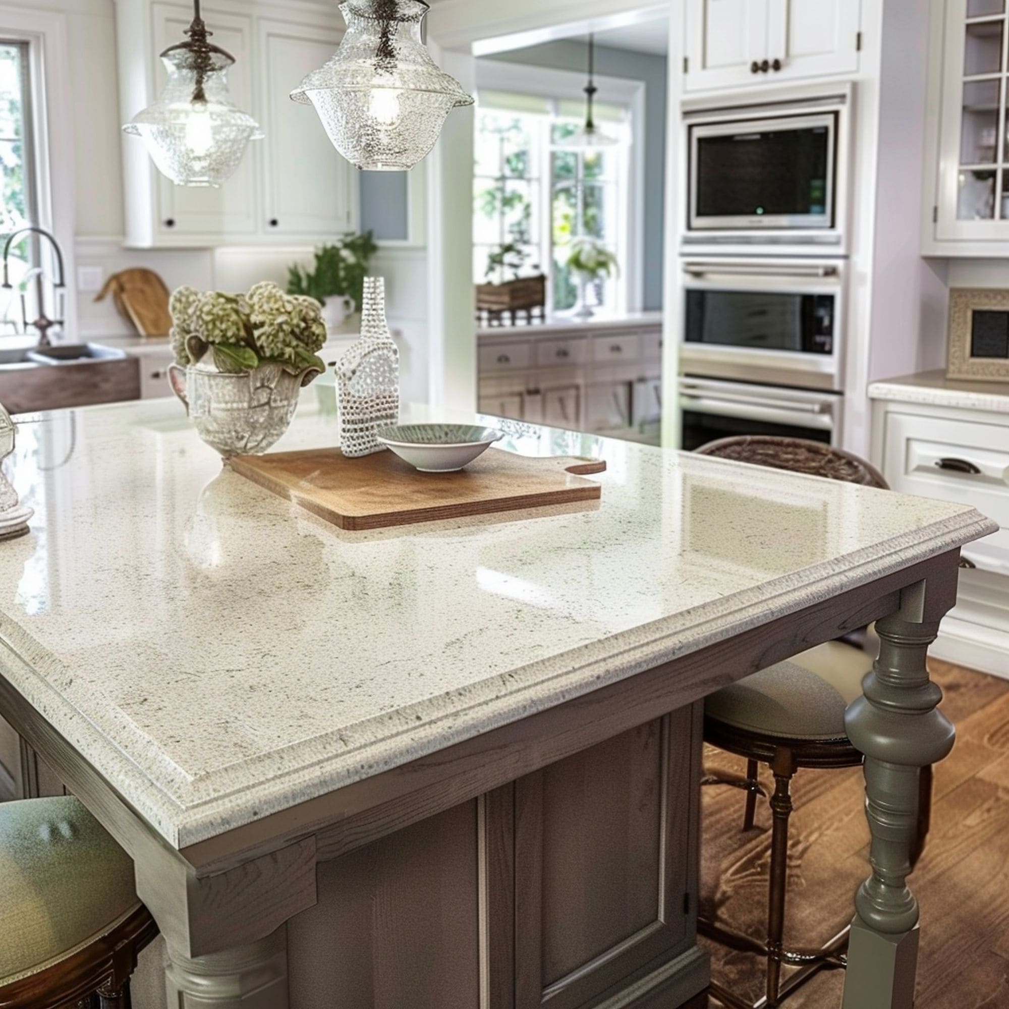 Layered Edge Quartz Countertop