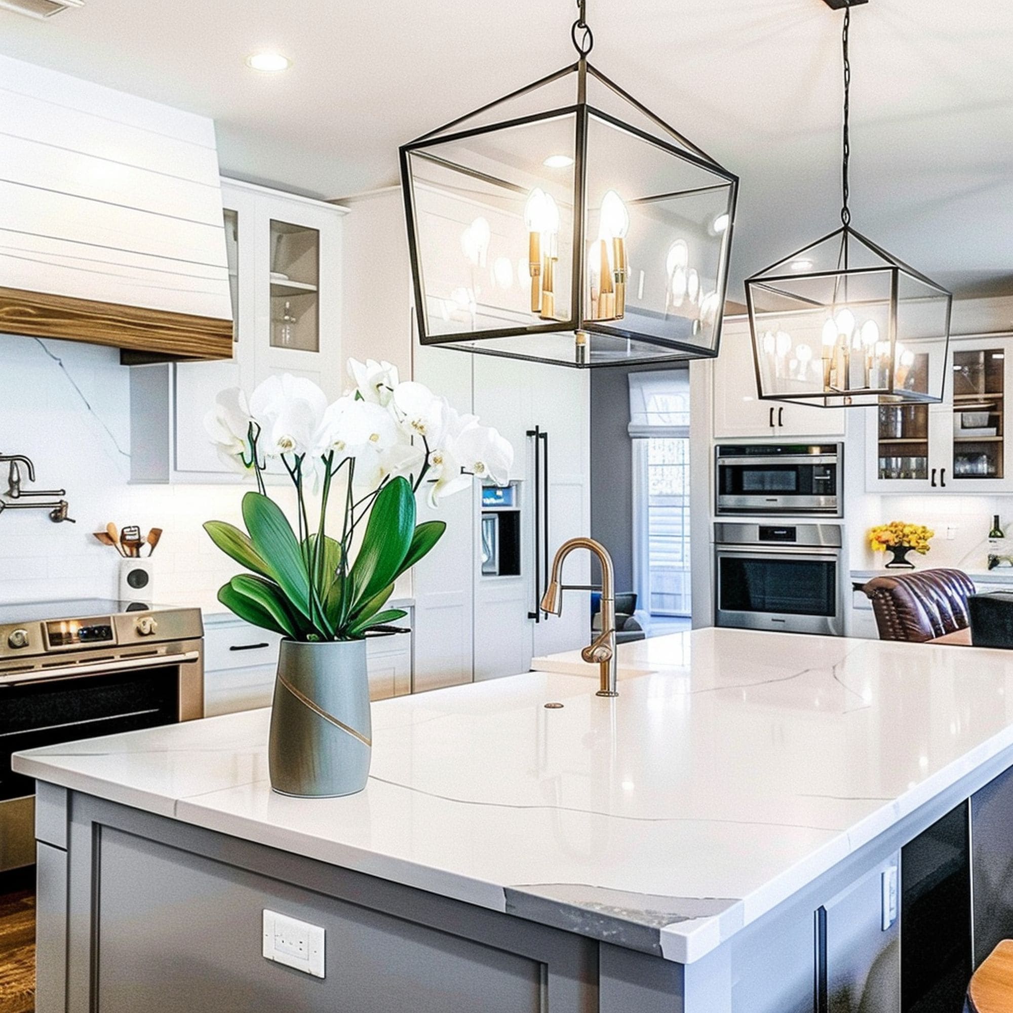 Quartz Countertop Kitchen Island With Incorporated Sink