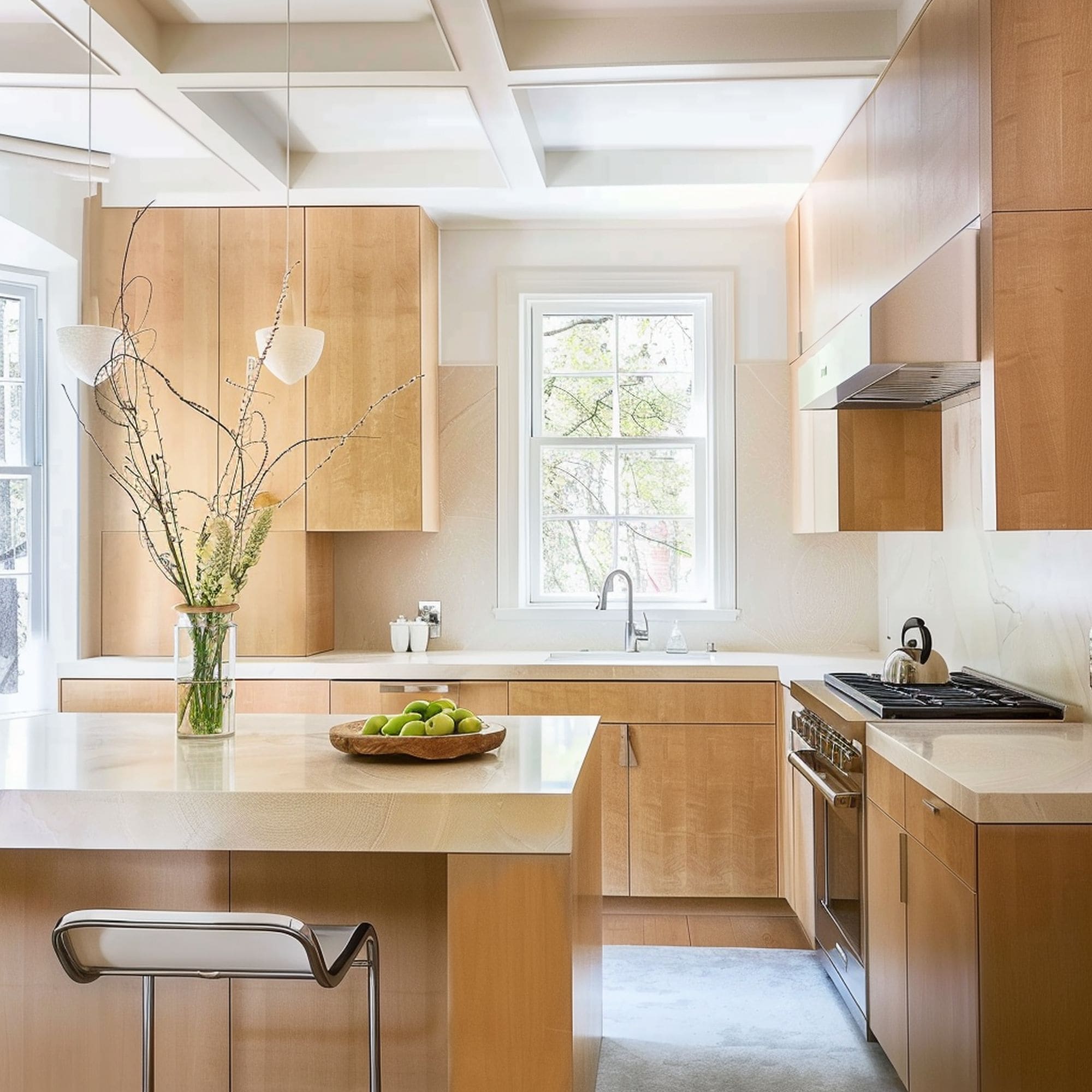 Light Toned Maple Wood Cabinets