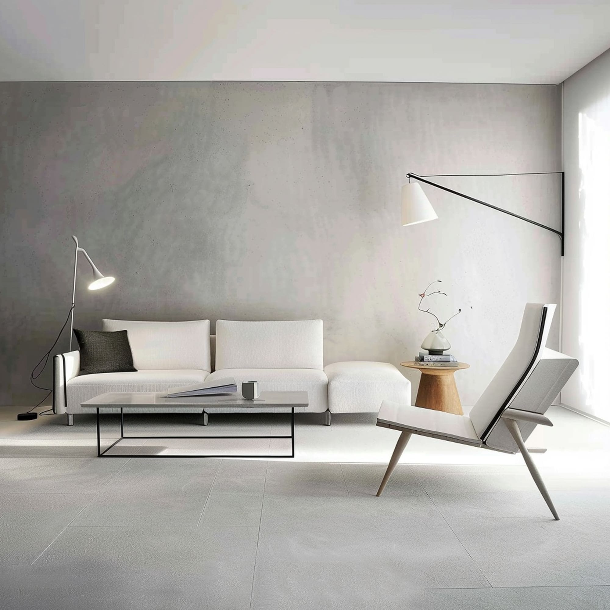 Minimalist Living Room With Bare Walls