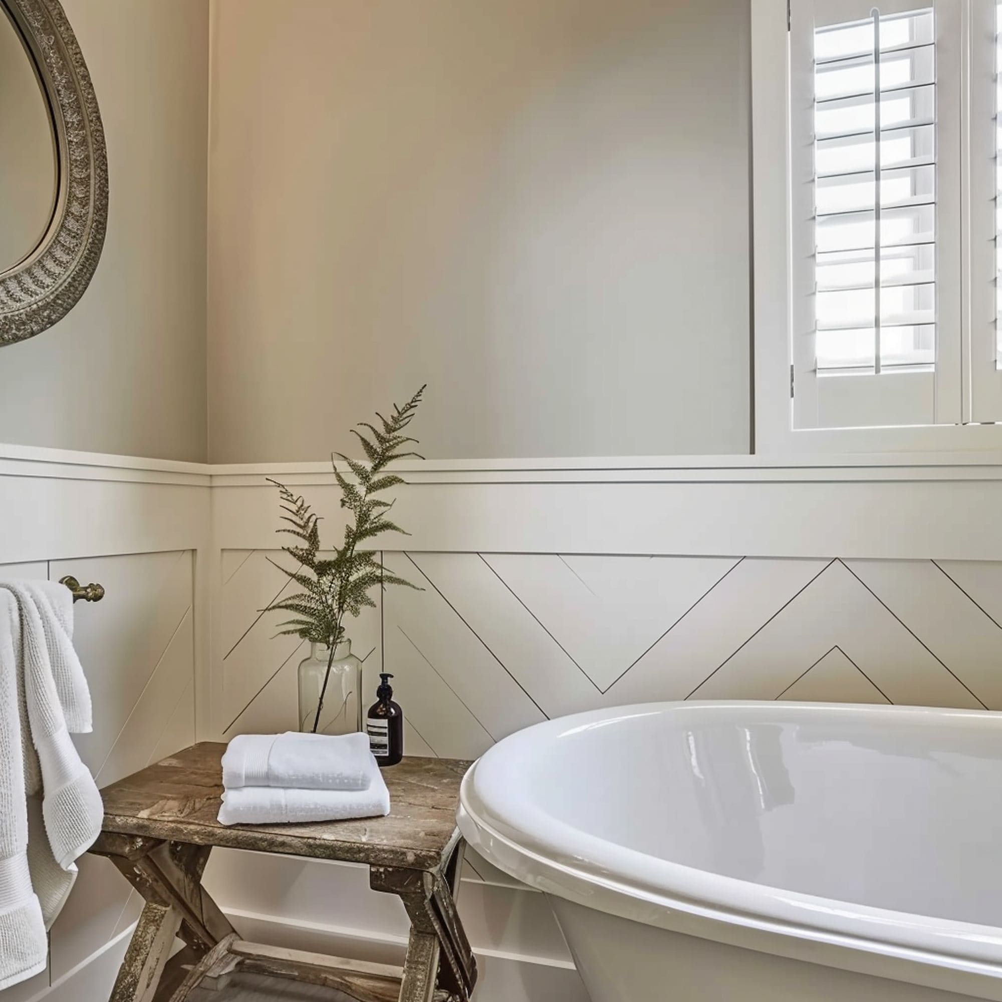 Chevron Patterned Wainscoting