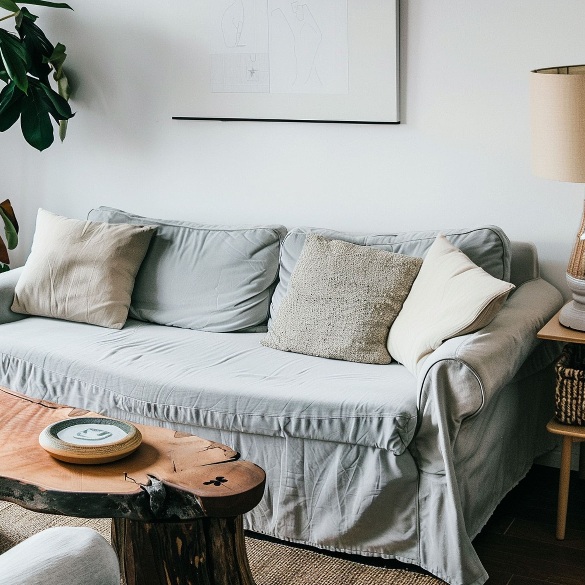 Couch Equipped With a Cover