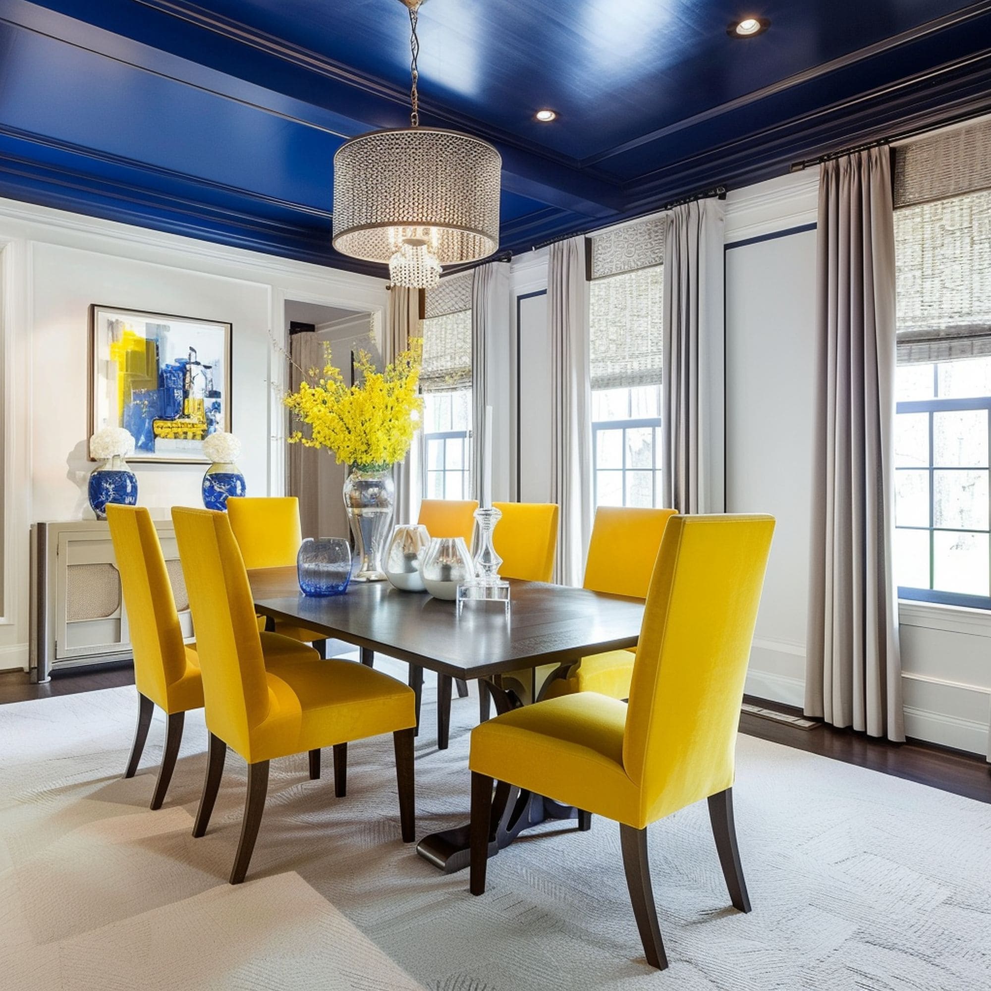 Blue and Yellow Dining Room