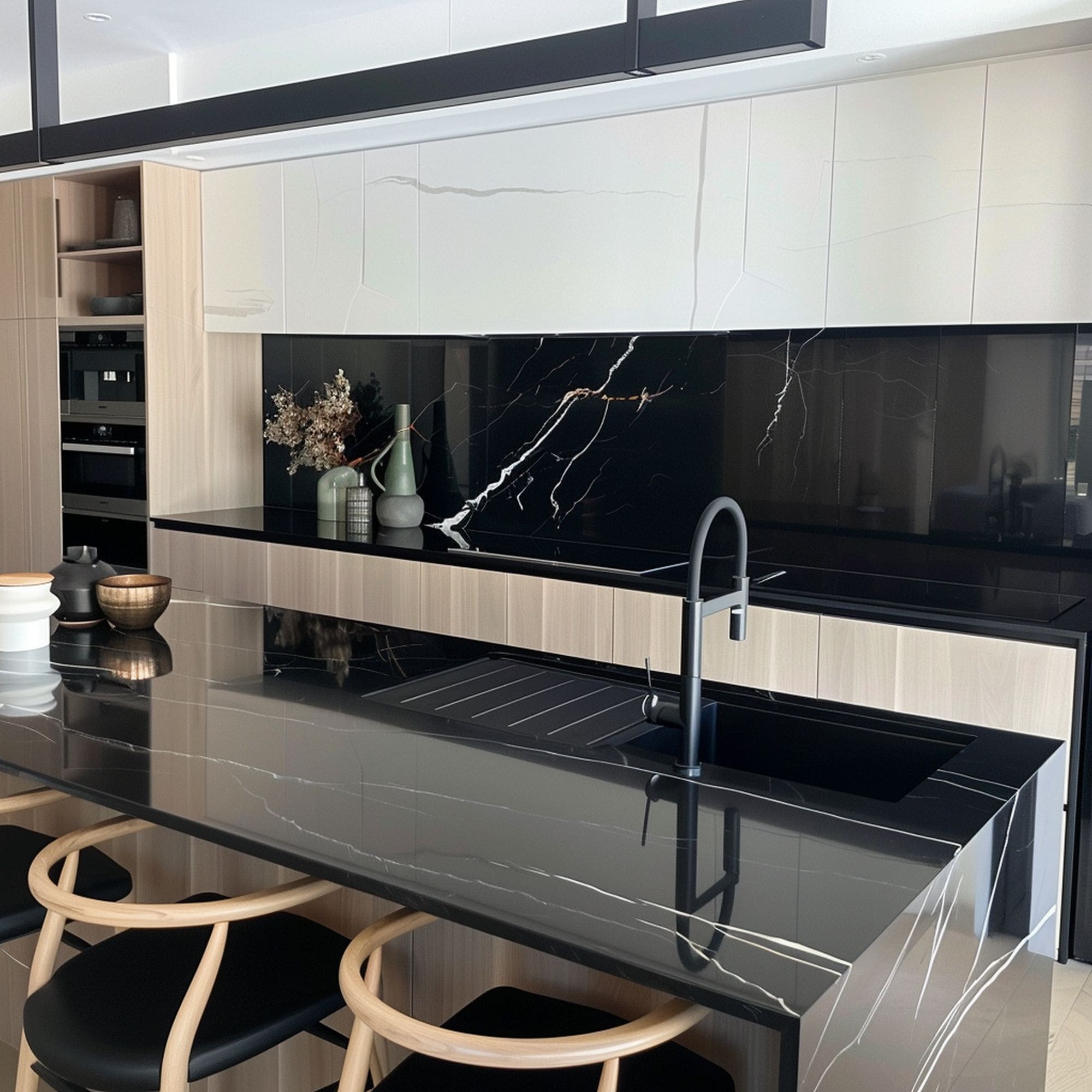 Quartz Countertop in Minimalist Kitchen