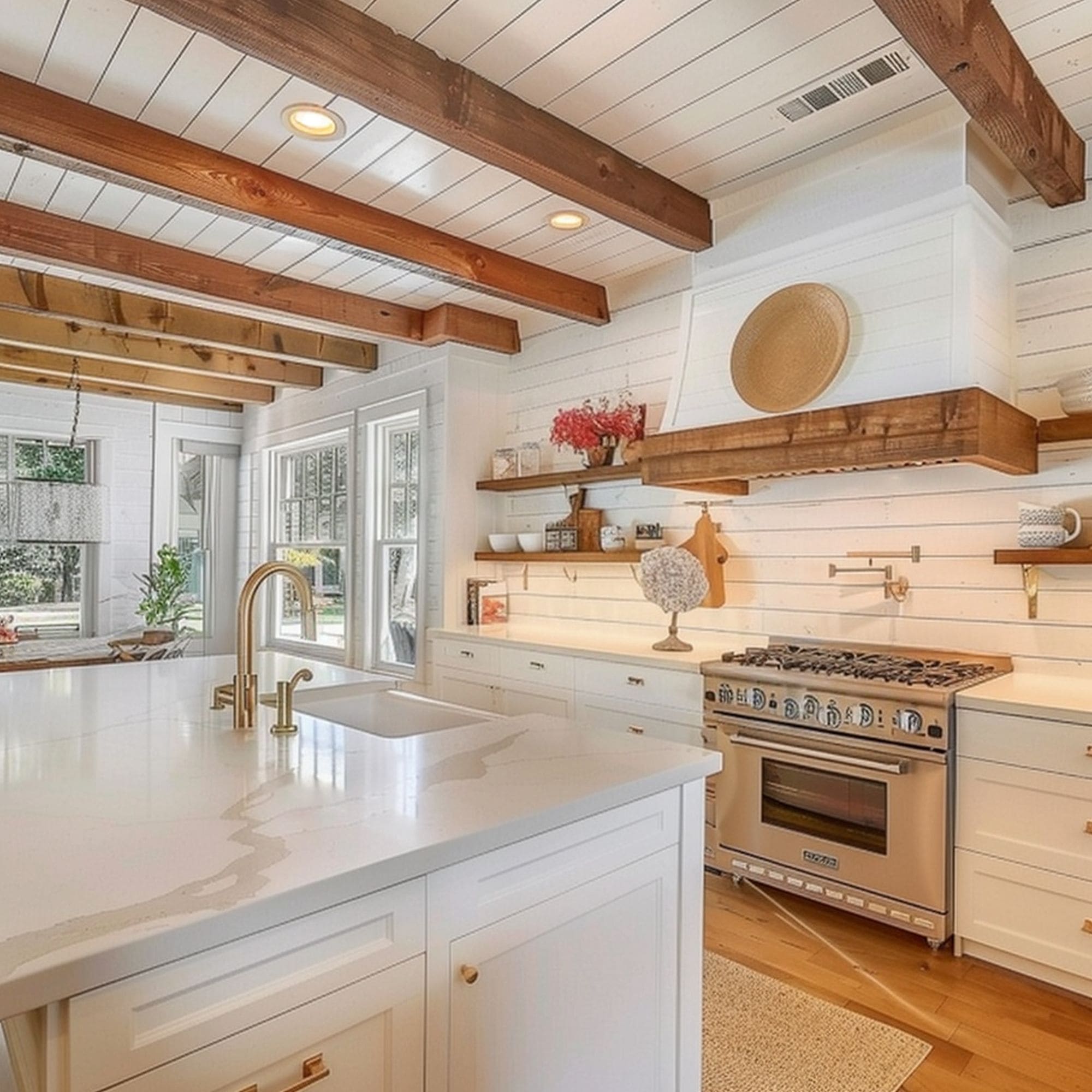 Quartz Countertop in Cottage Style Kitchen