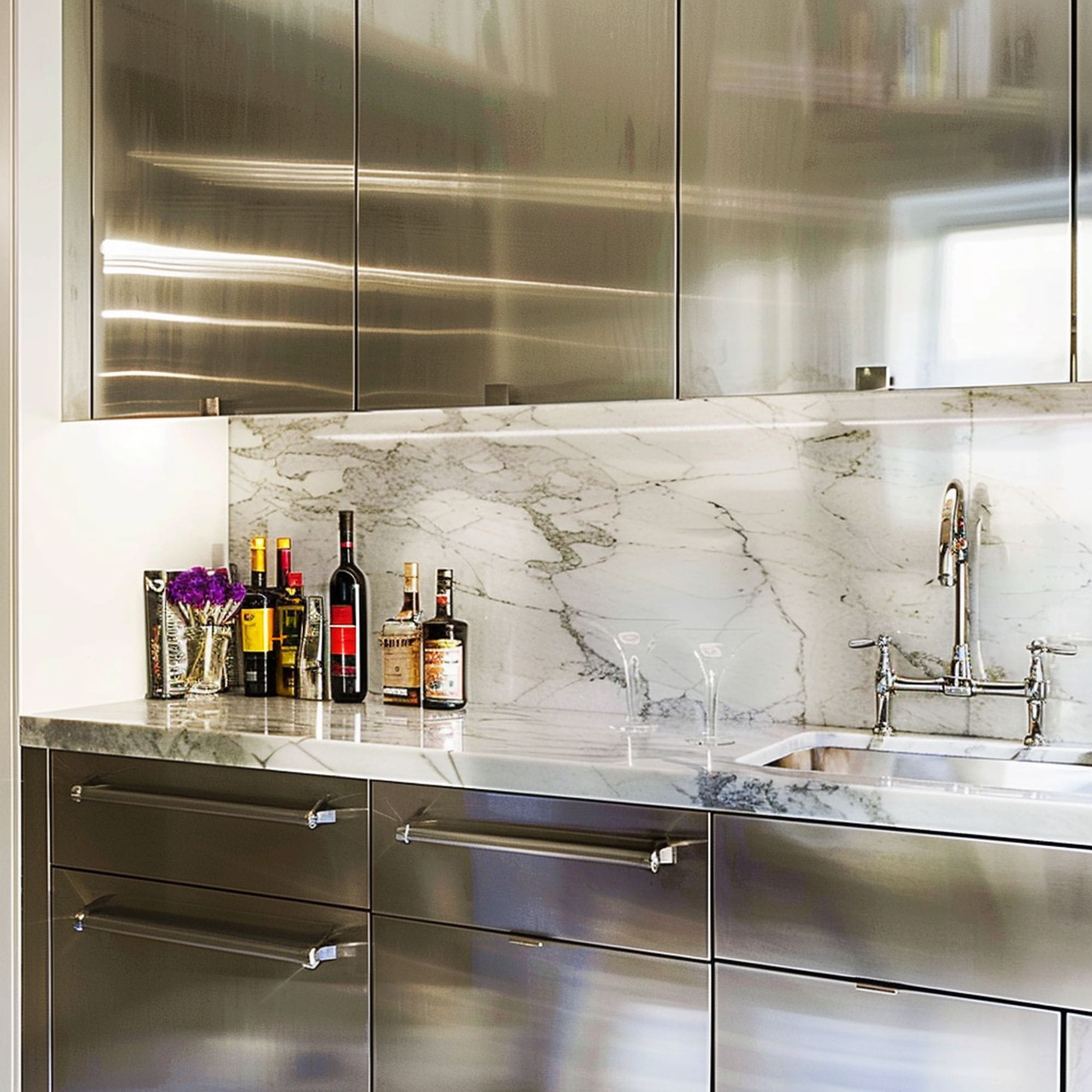 Modern Stainless Steel Wet Bar
