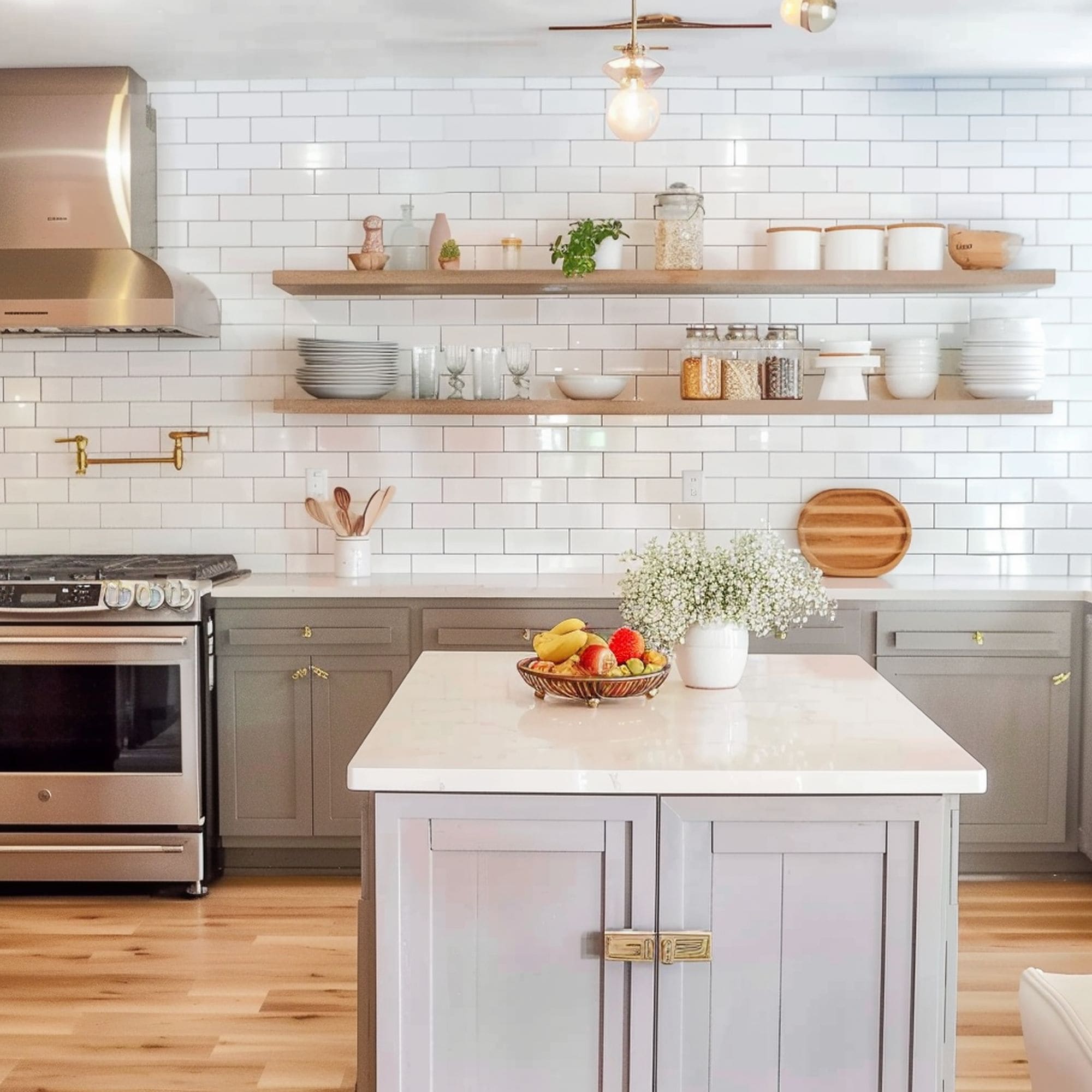 Subway Tiles in Bright and Airy Kitchen