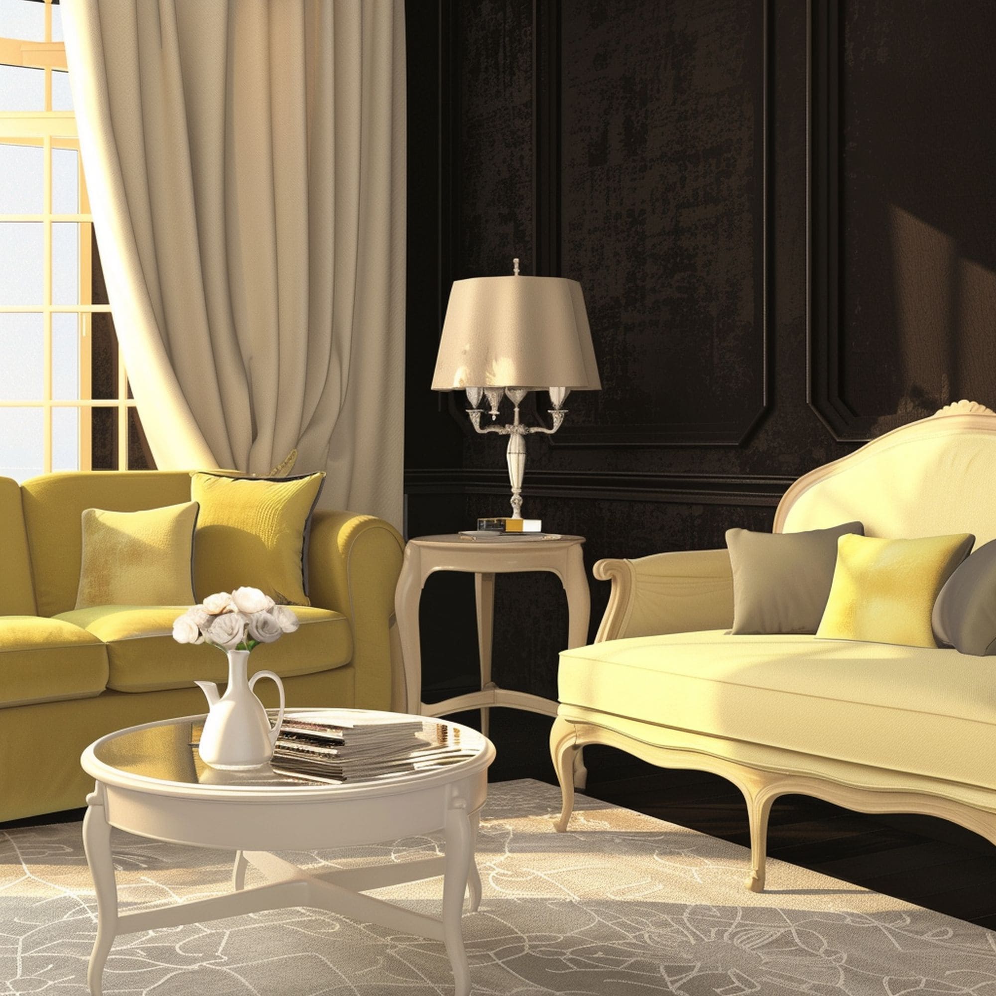 Brown and Yellow Living Room