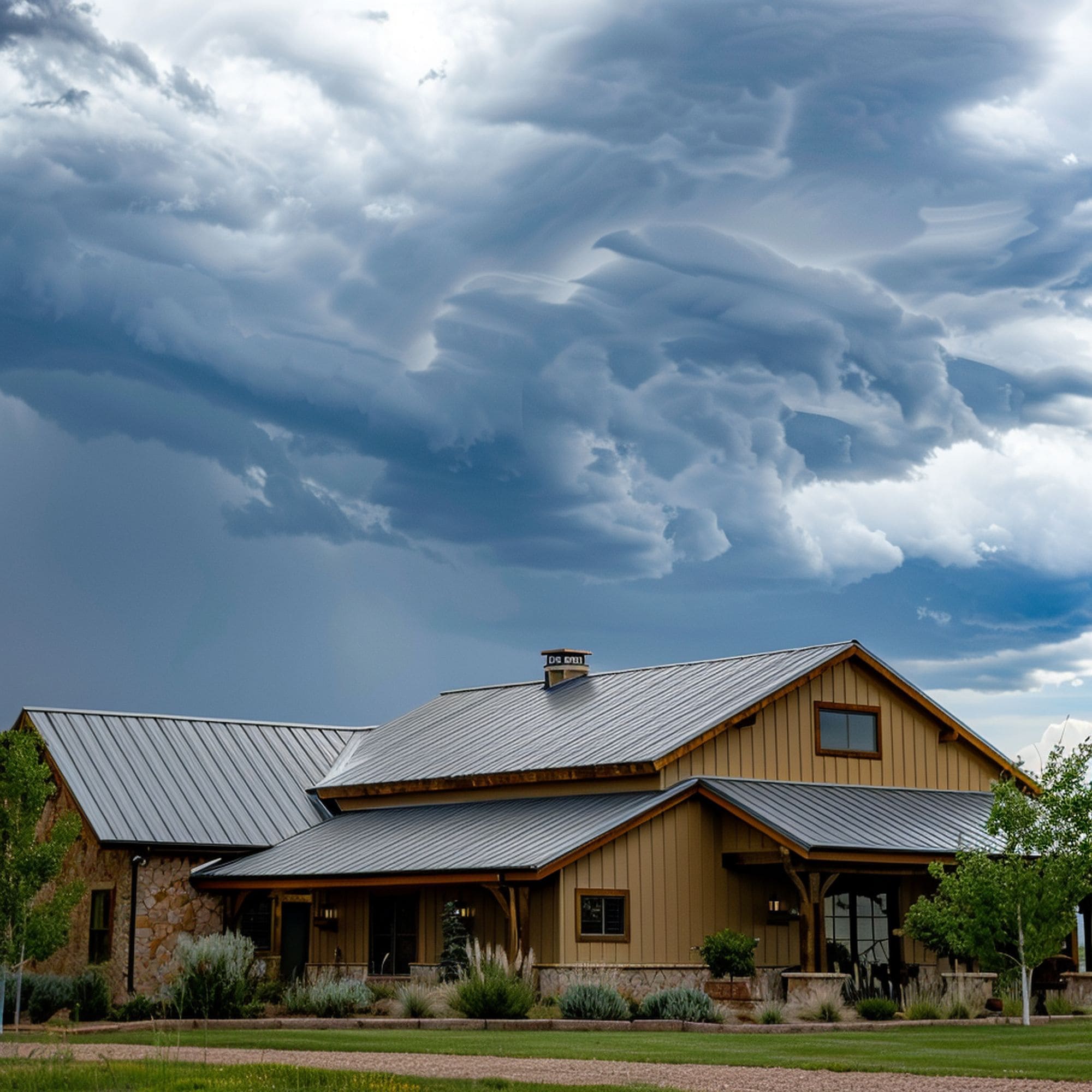 Stylish Home Equipped With a Metal Roof