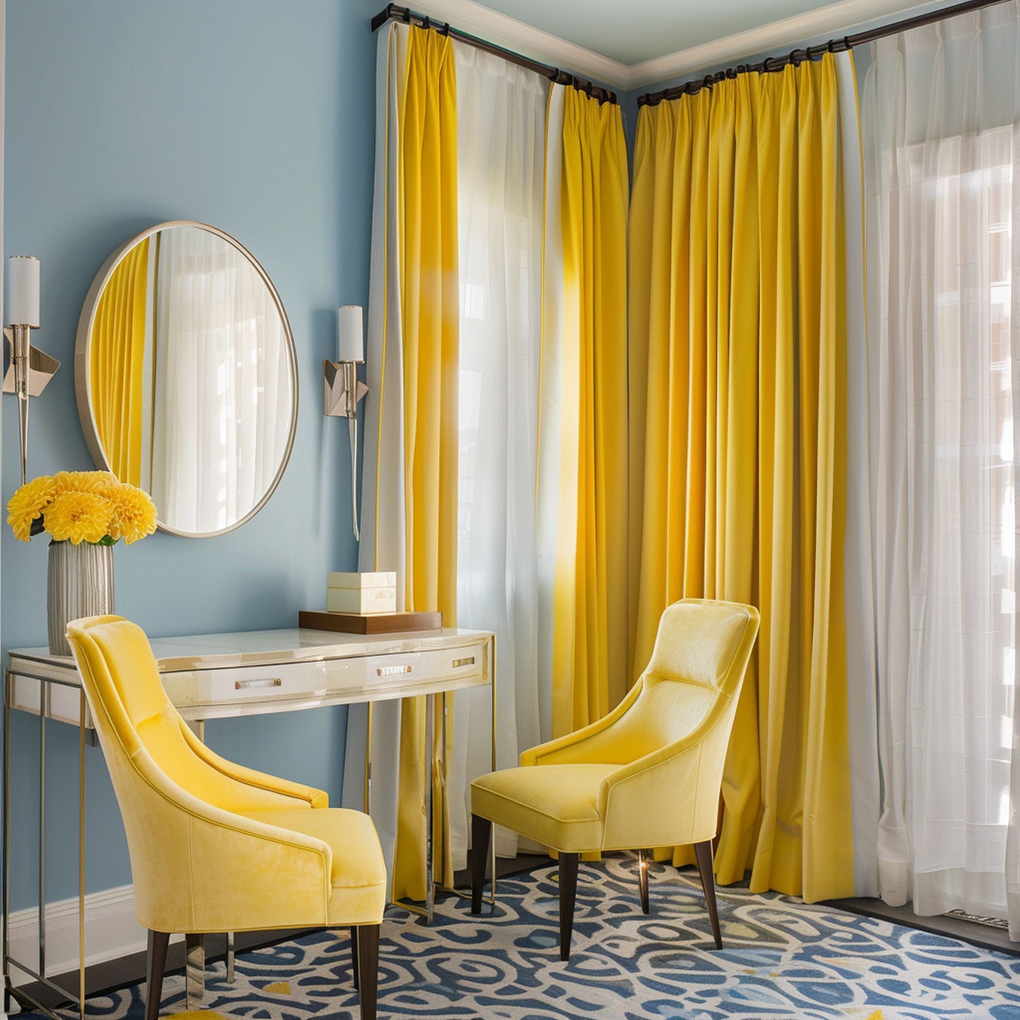 Yellow and Blue Living Room