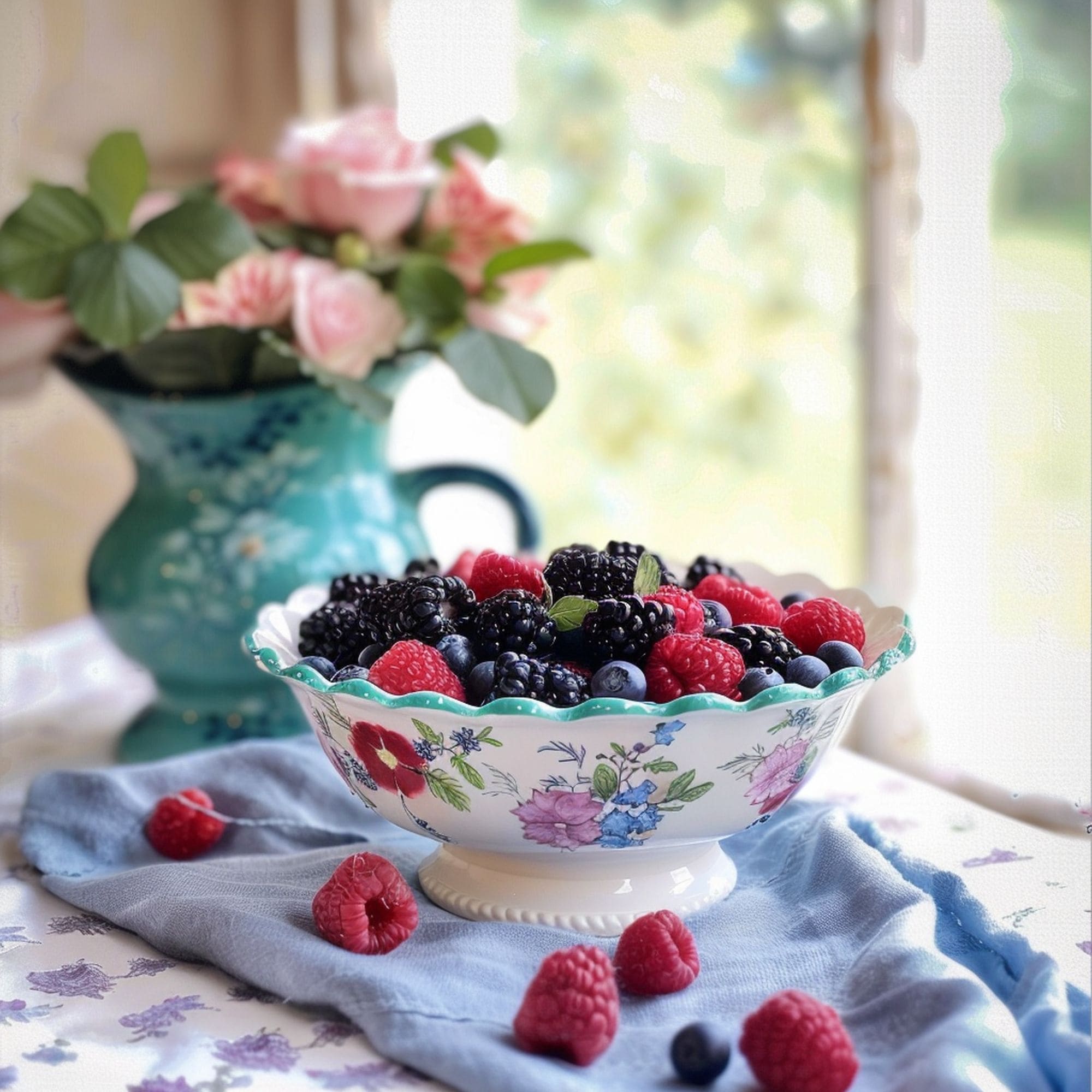 Decorative Bowl of Fresh Berries