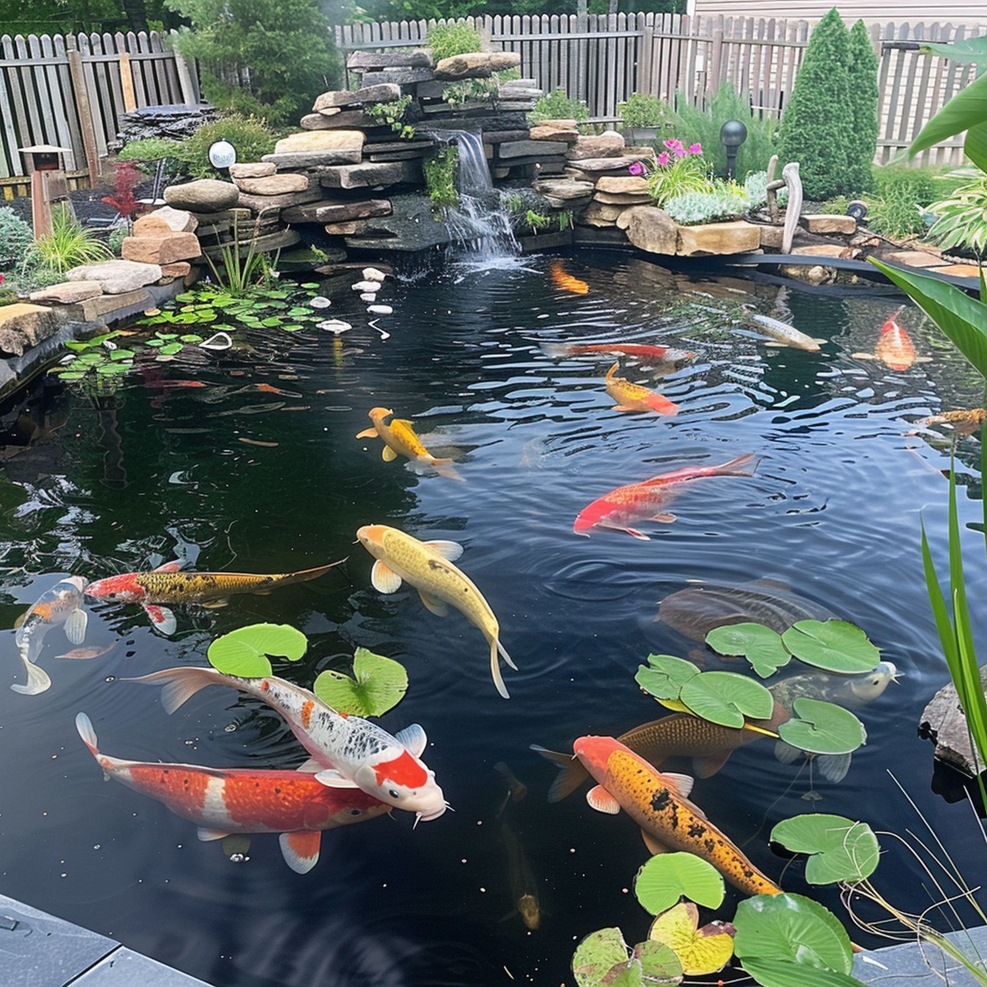 Koi Fish Backyard Pond