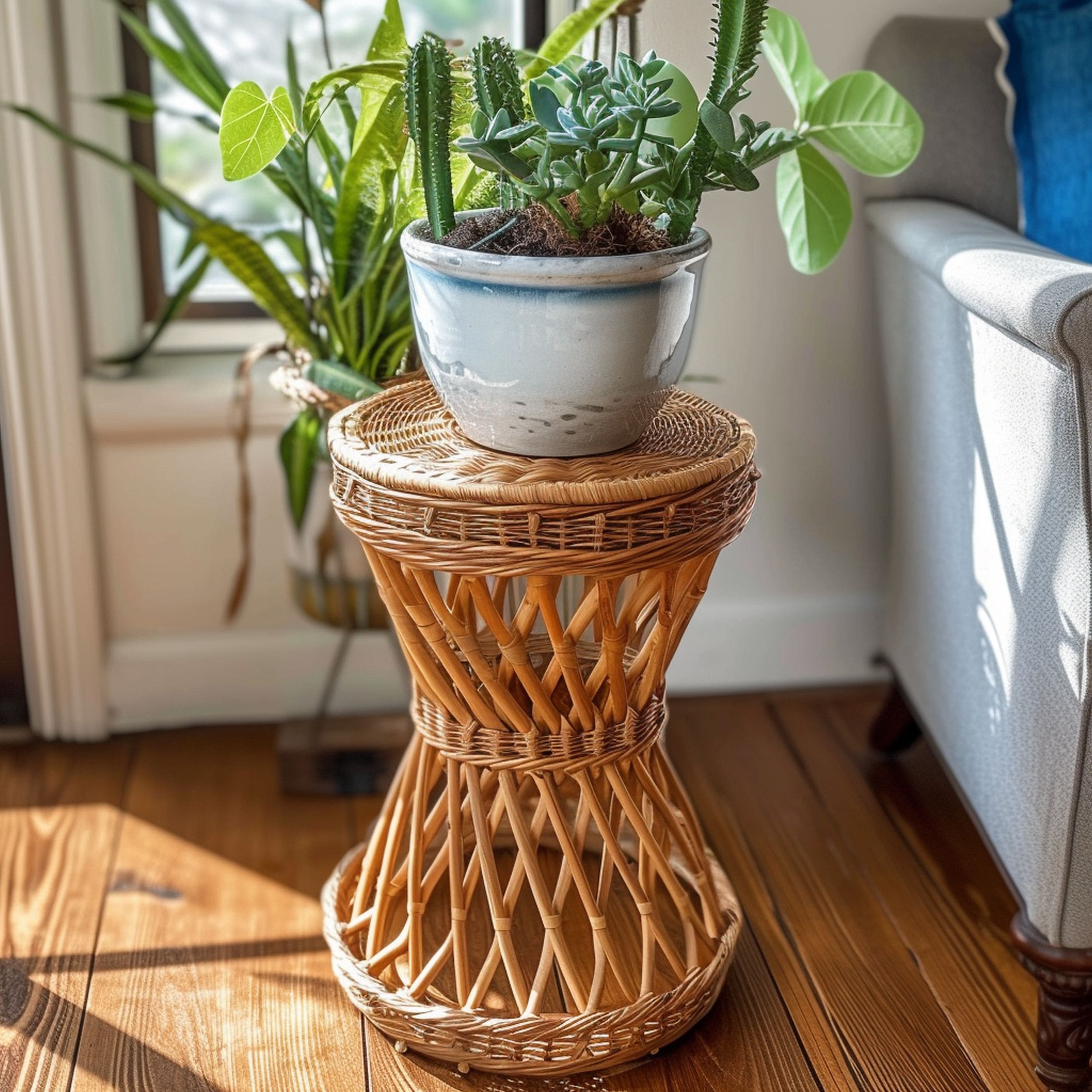 Rattan Wicker Plant Stand