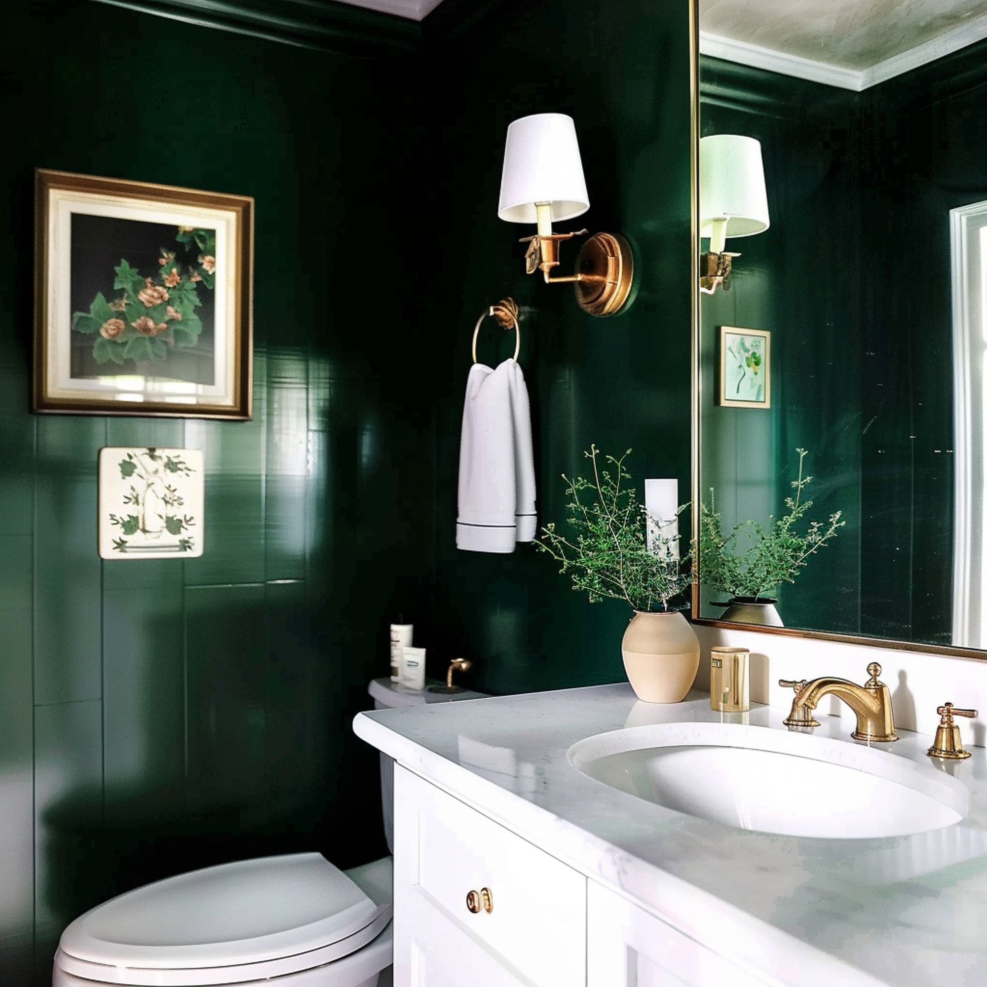 Luxurious Green Bathroom