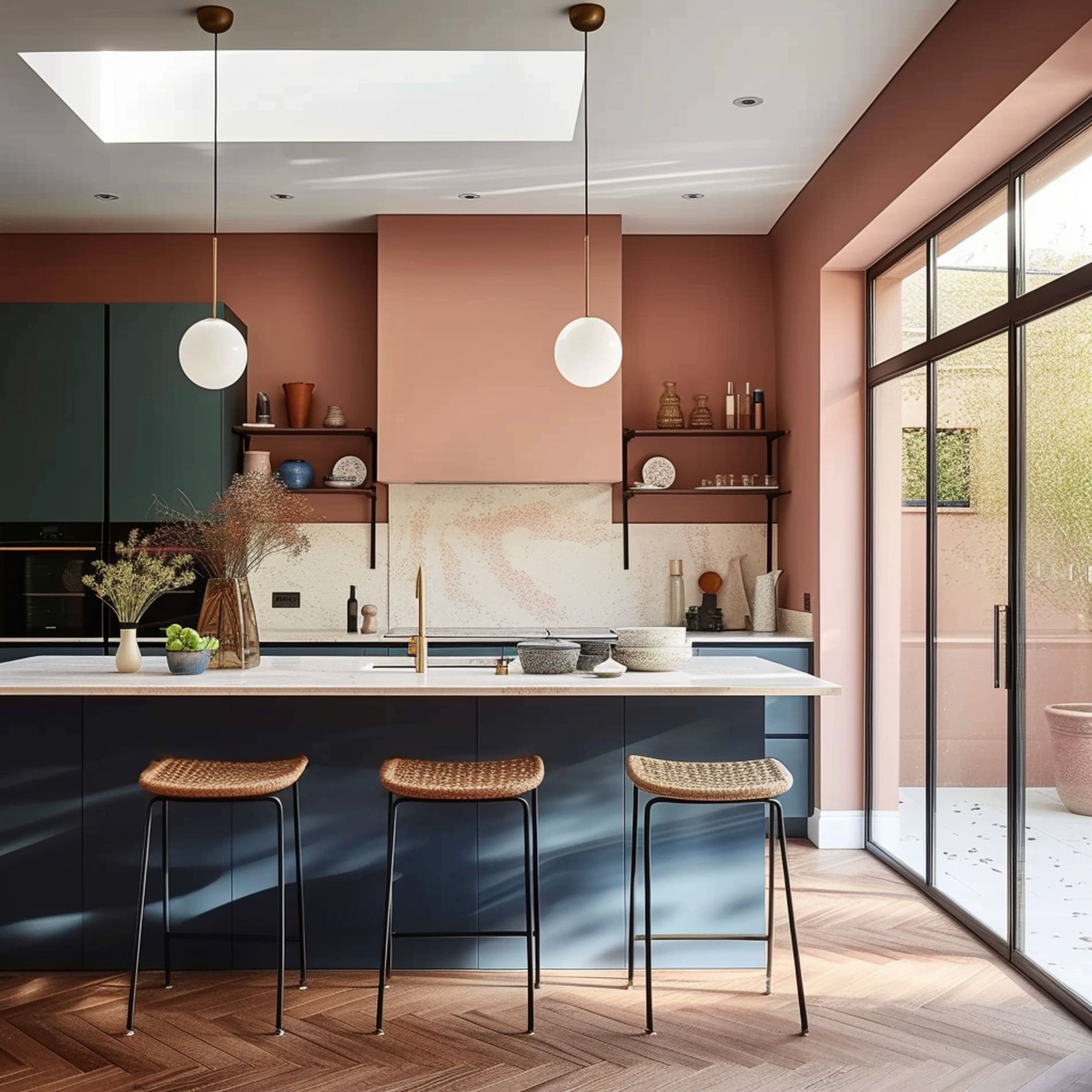 Earthy Pink Tone Kitchen