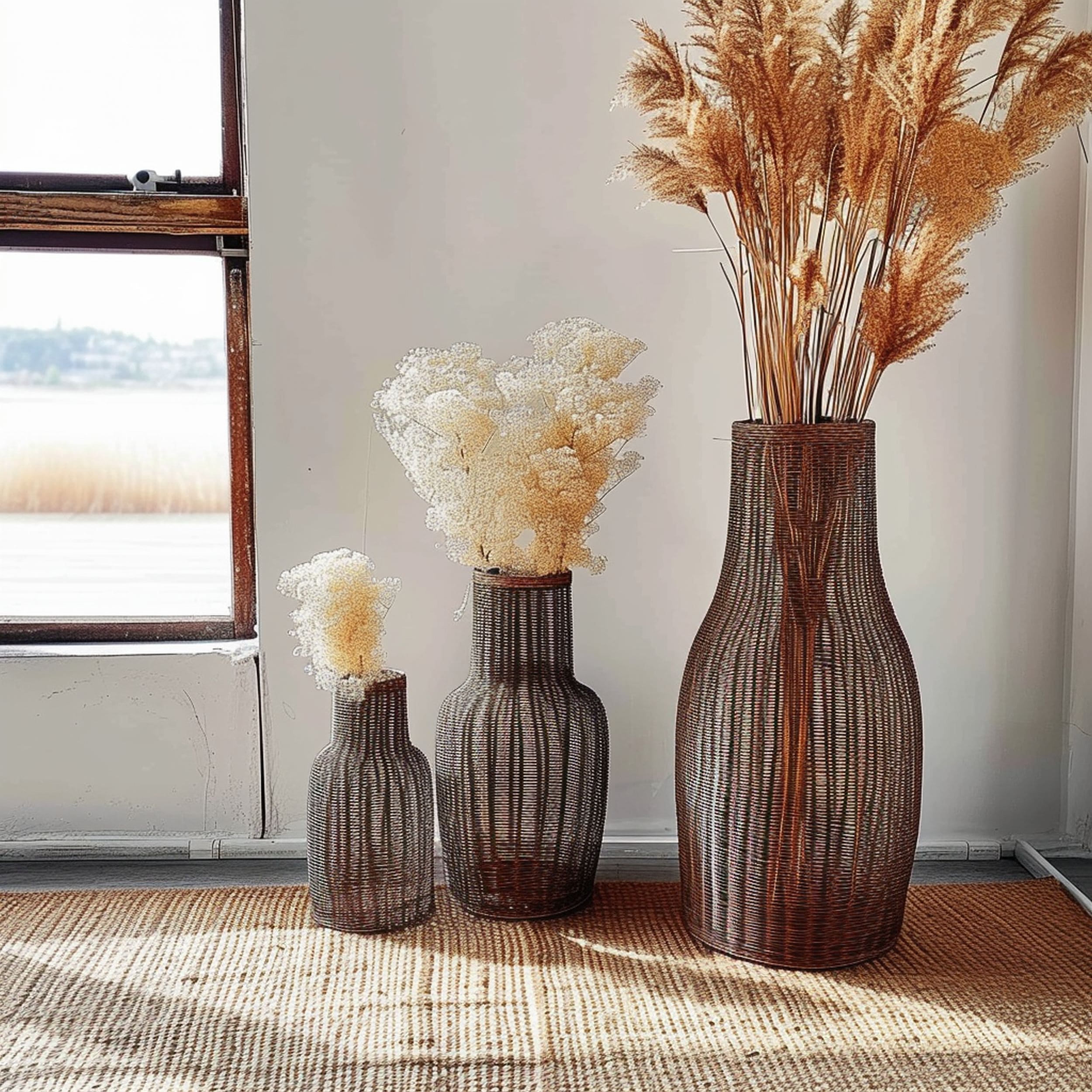 Rattan Wicker Plant Vase