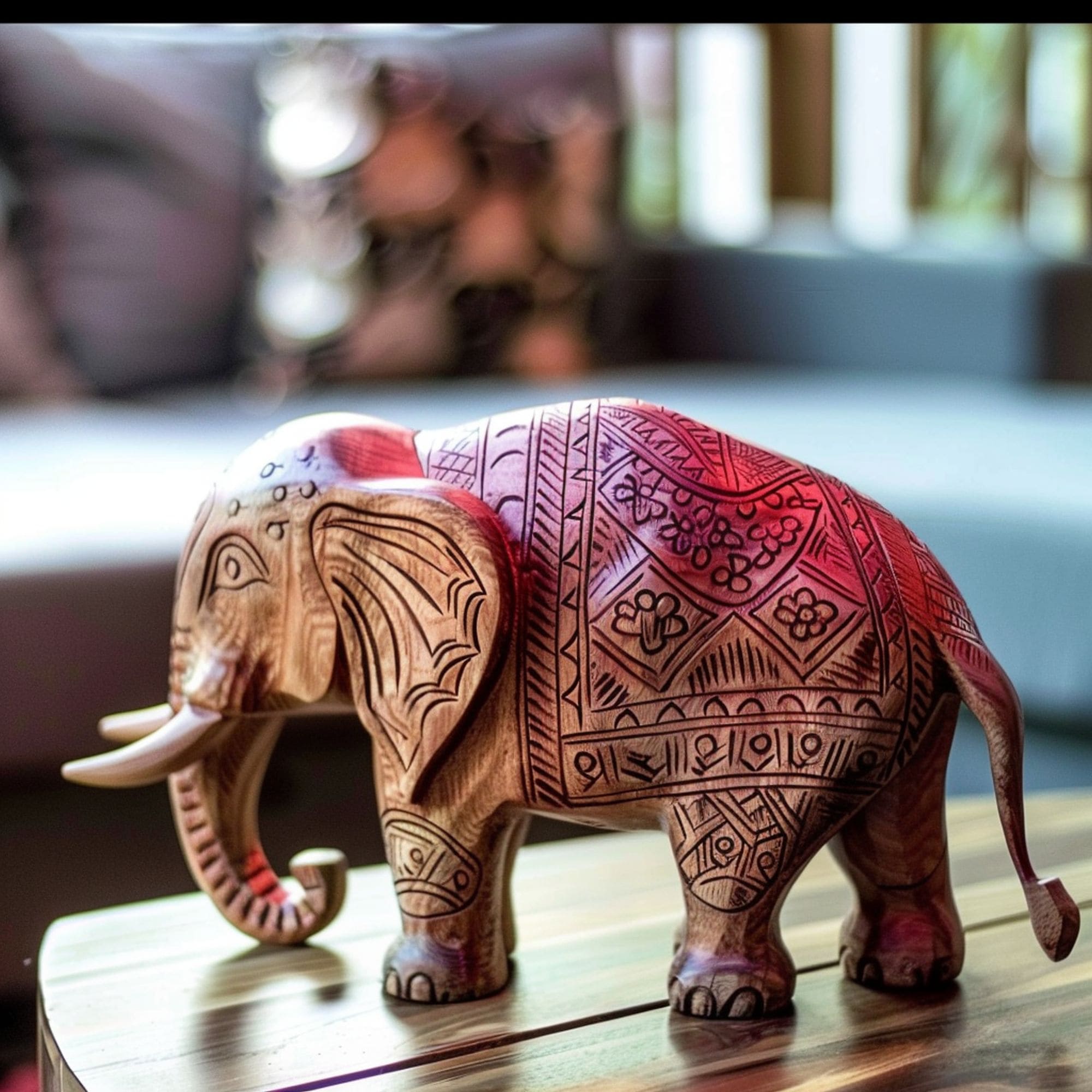 Carved Elephant Figurine